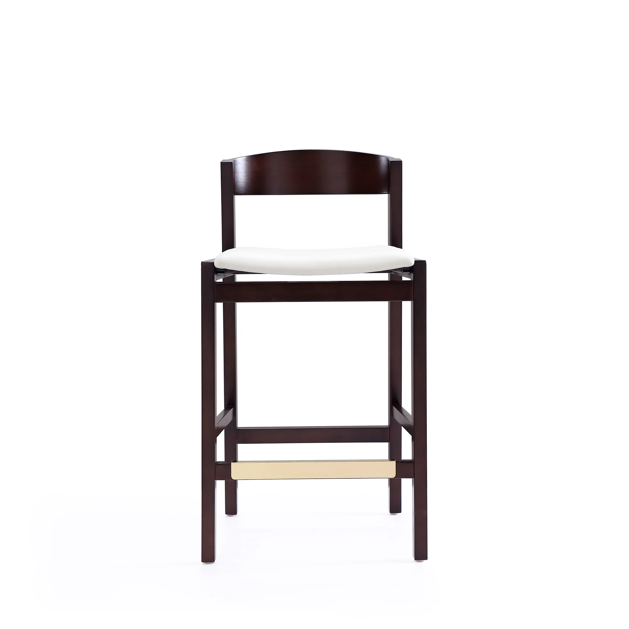 Klismos Counter Stool in Ivory and Dark Walnut (set of 2) - Image 4