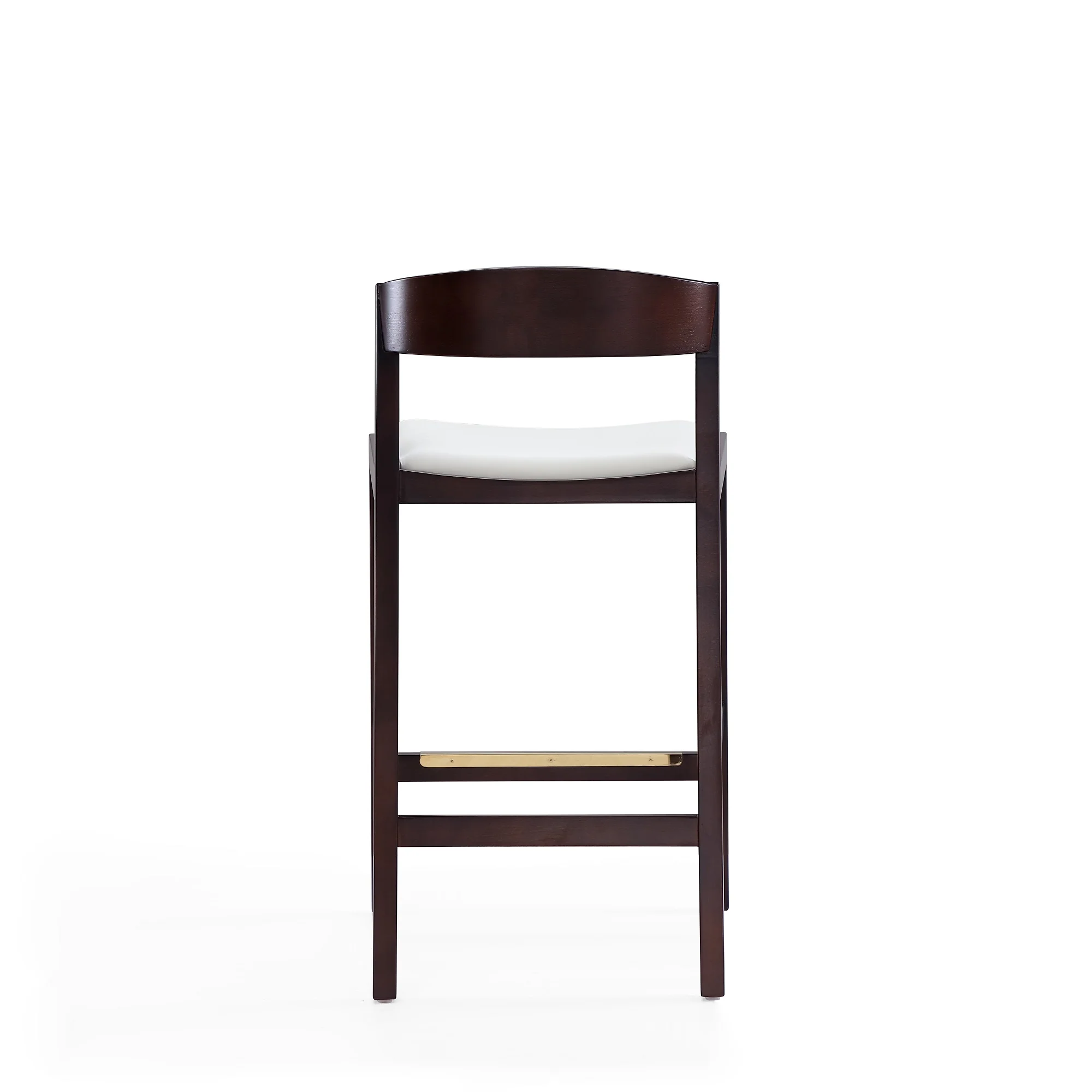 Klismos Counter Stool in Ivory and Dark Walnut (set of 3) - Image 7