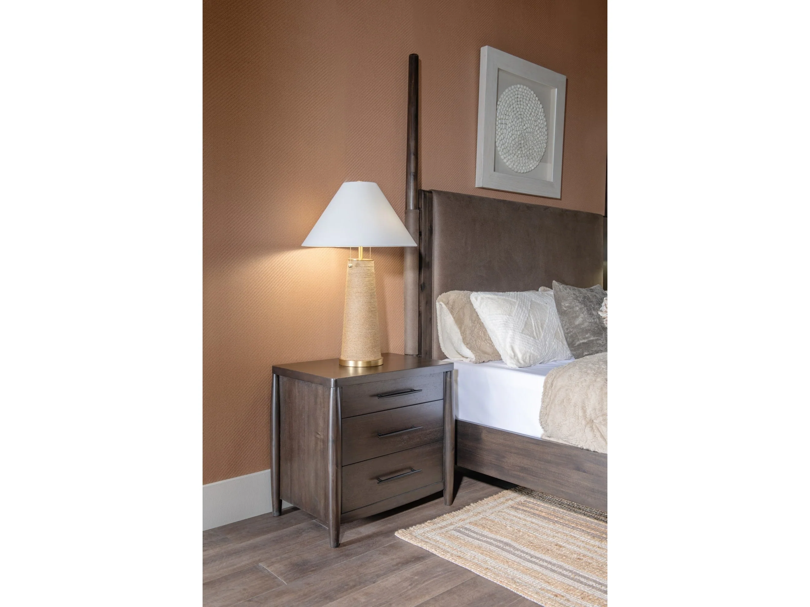Koko Minx Three Drawer Nightstand with Cord Management