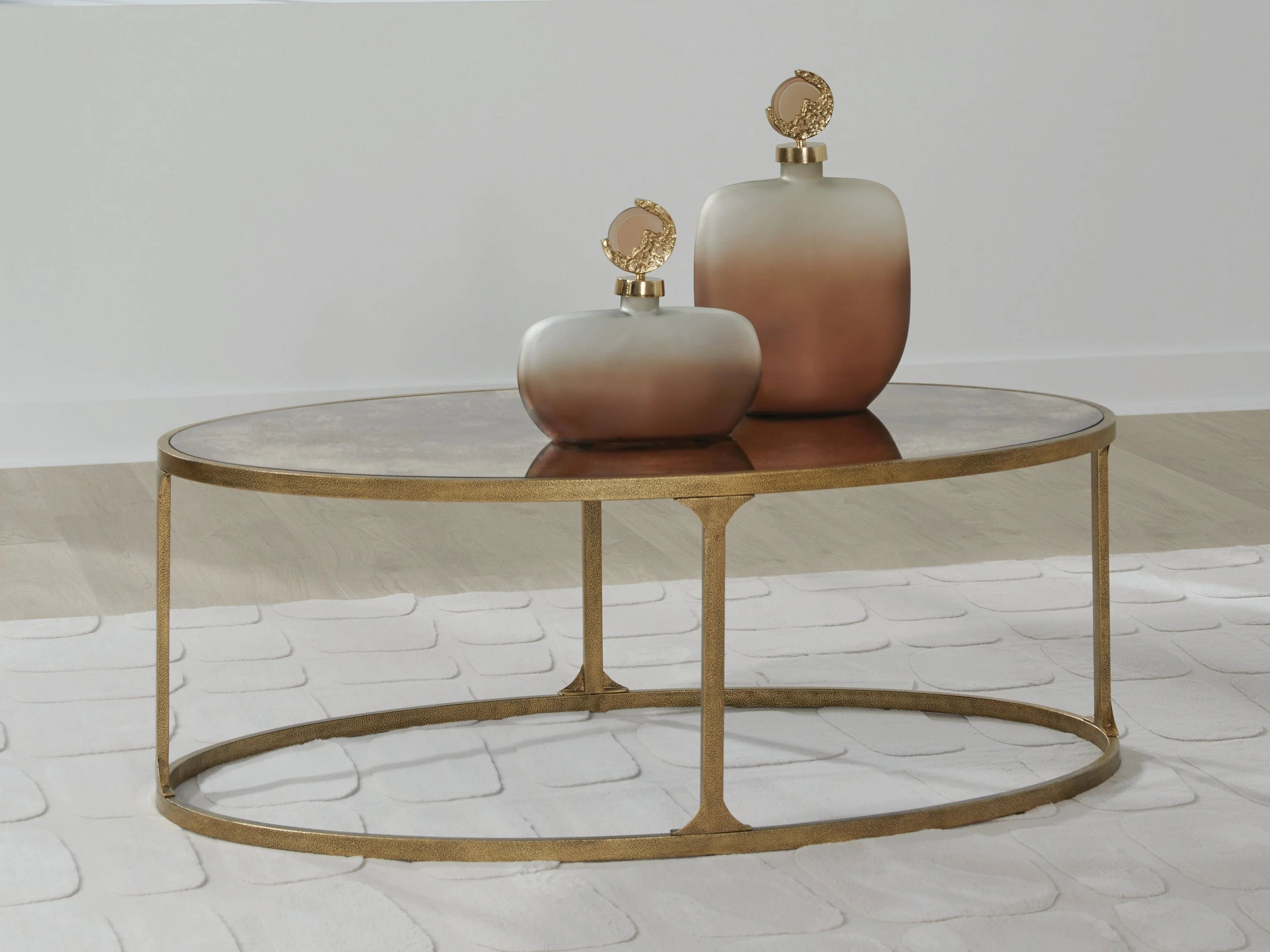 Korajane Antique Gold Oval Cocktail Table (Online Special Price) - Image 2