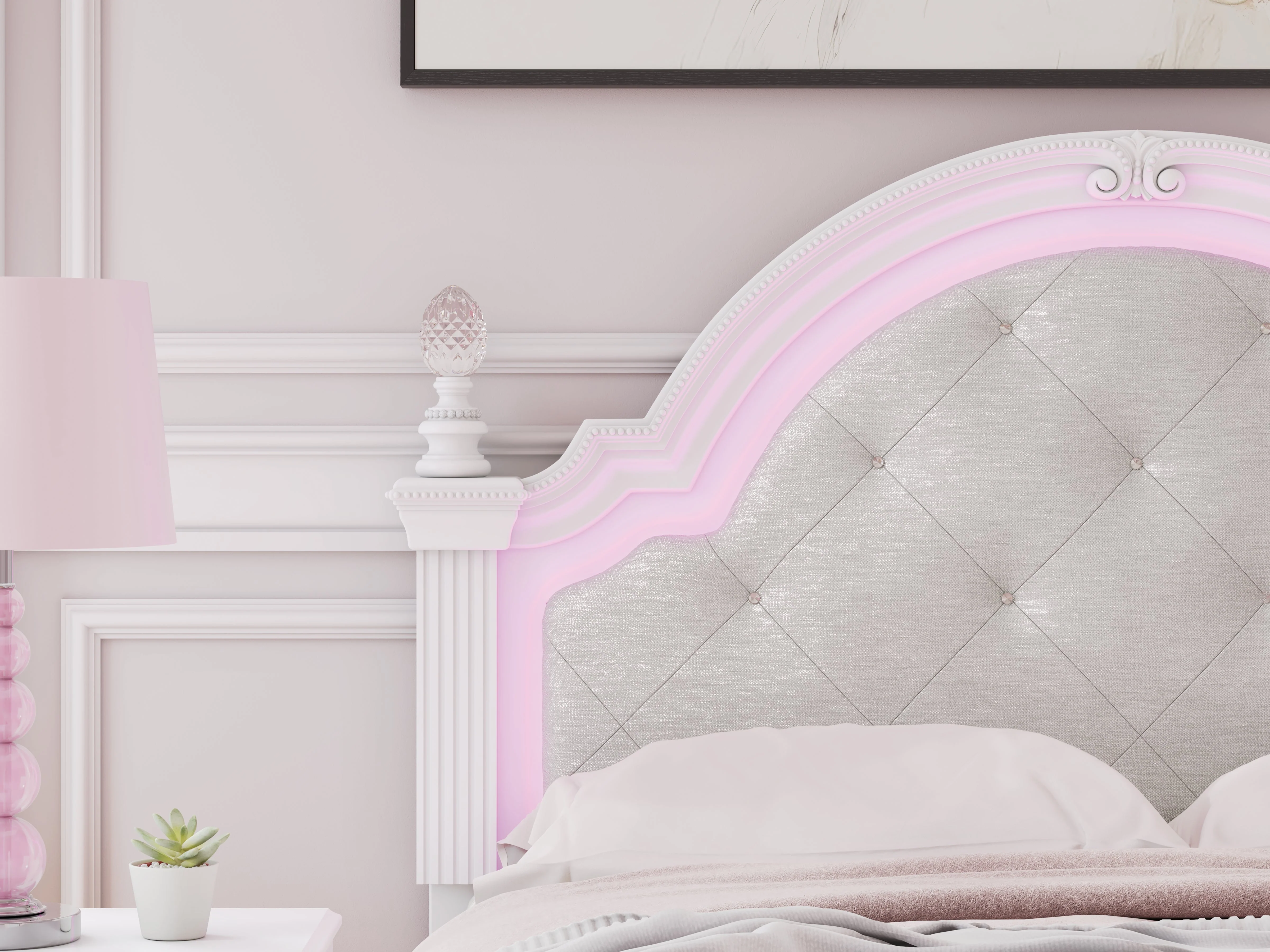 Kozlani White Full Upholstered Panel Bed (Online Special Price) - Image 11