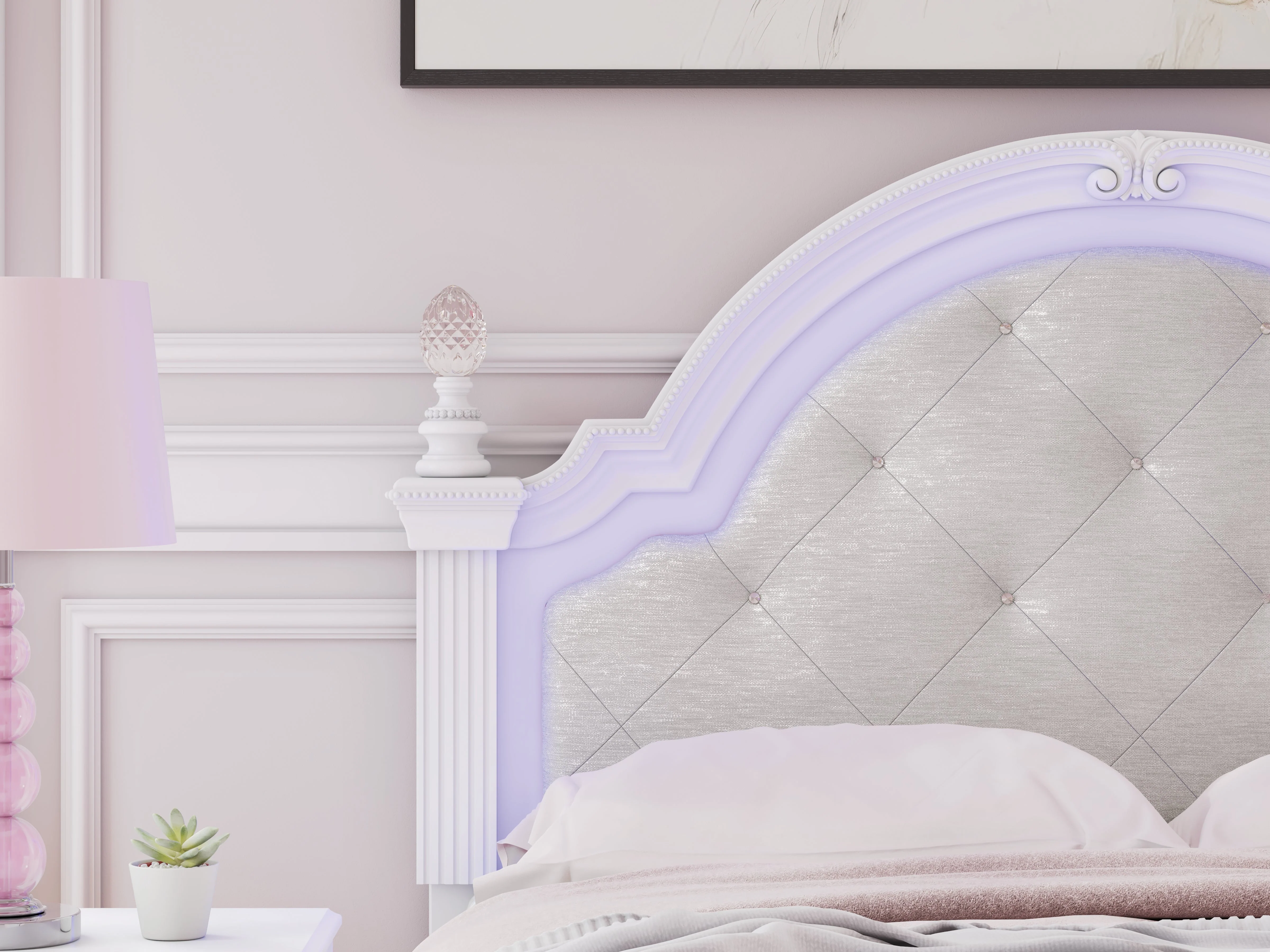 Kozlani White Full Upholstered Panel Bed (Online Special Price) - Image 9
