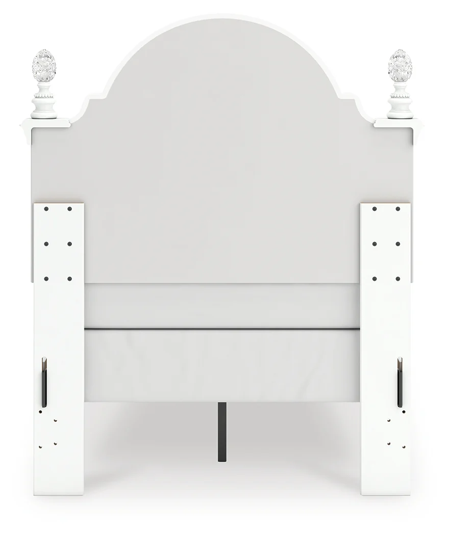 Kozlani White Twin Upholstered Panel Bed, Dresser and Mirror - Image 5