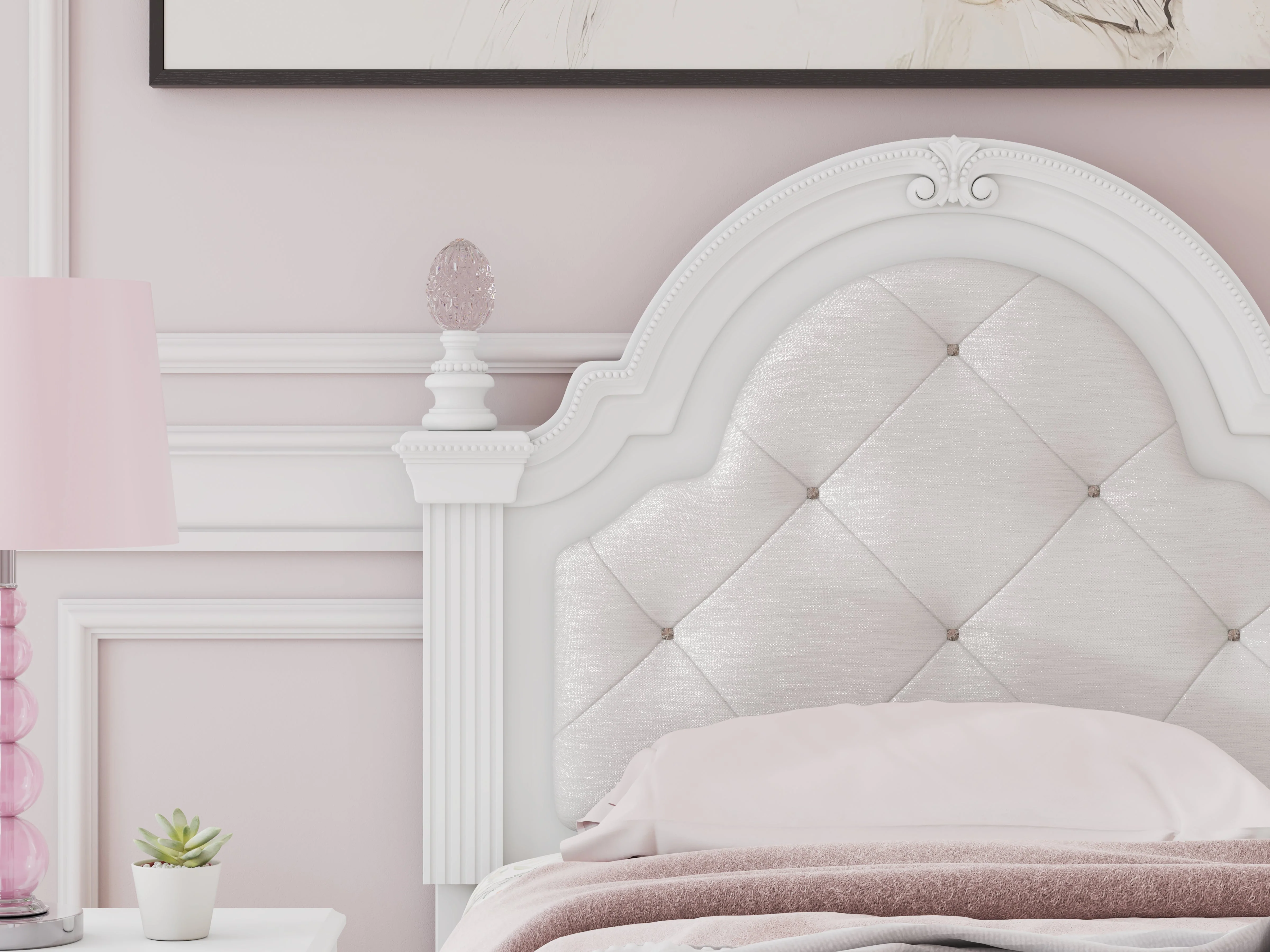 Kozlani White Twin Upholstered Panel Storage Bed (Online Special Price) - Image 10