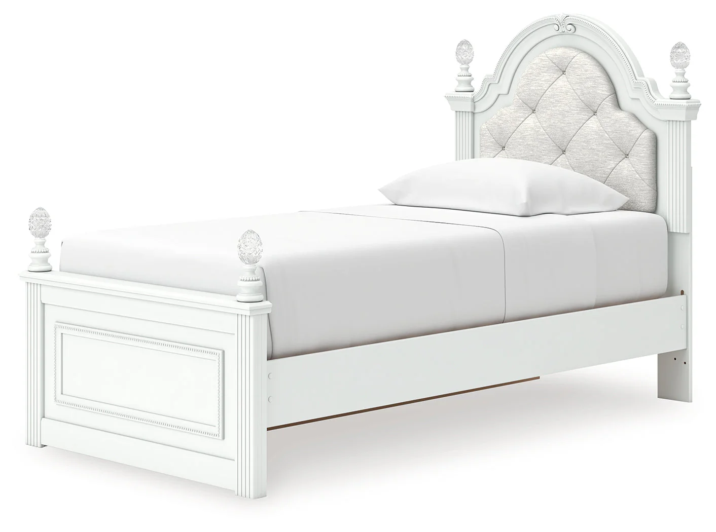 Kozlani White Twin Upholstered Panel Storage Bed (Online Special Price) - Image 6