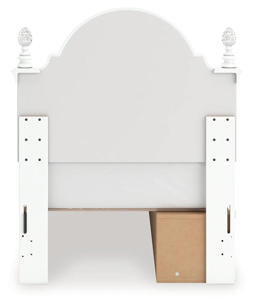 Kozlani White Twin Upholstered Panel Storage Bed (Online Special Price) - Image 8