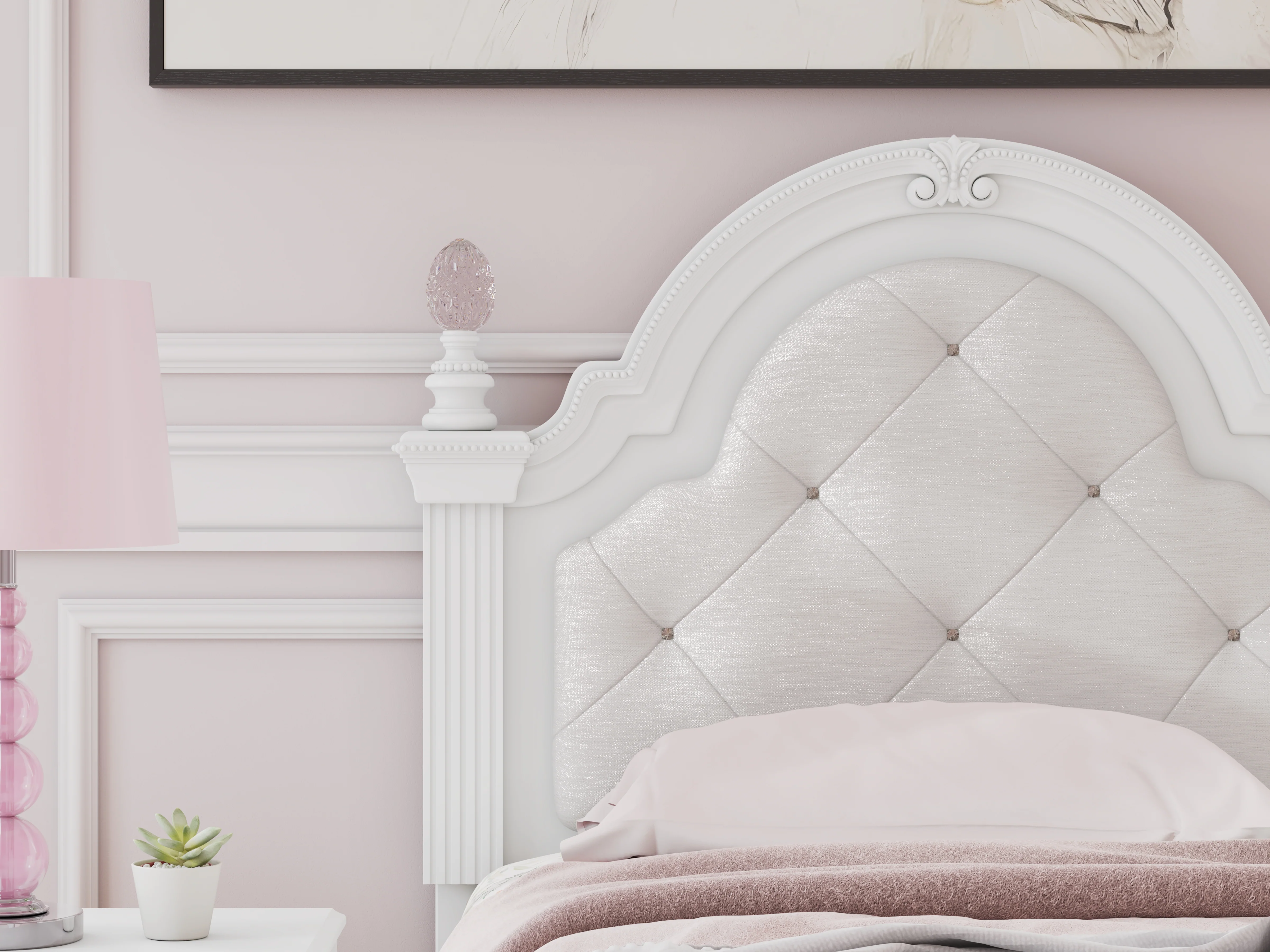 Kozlani White Twin Upholstered Panel Storage Bed - Image 10
