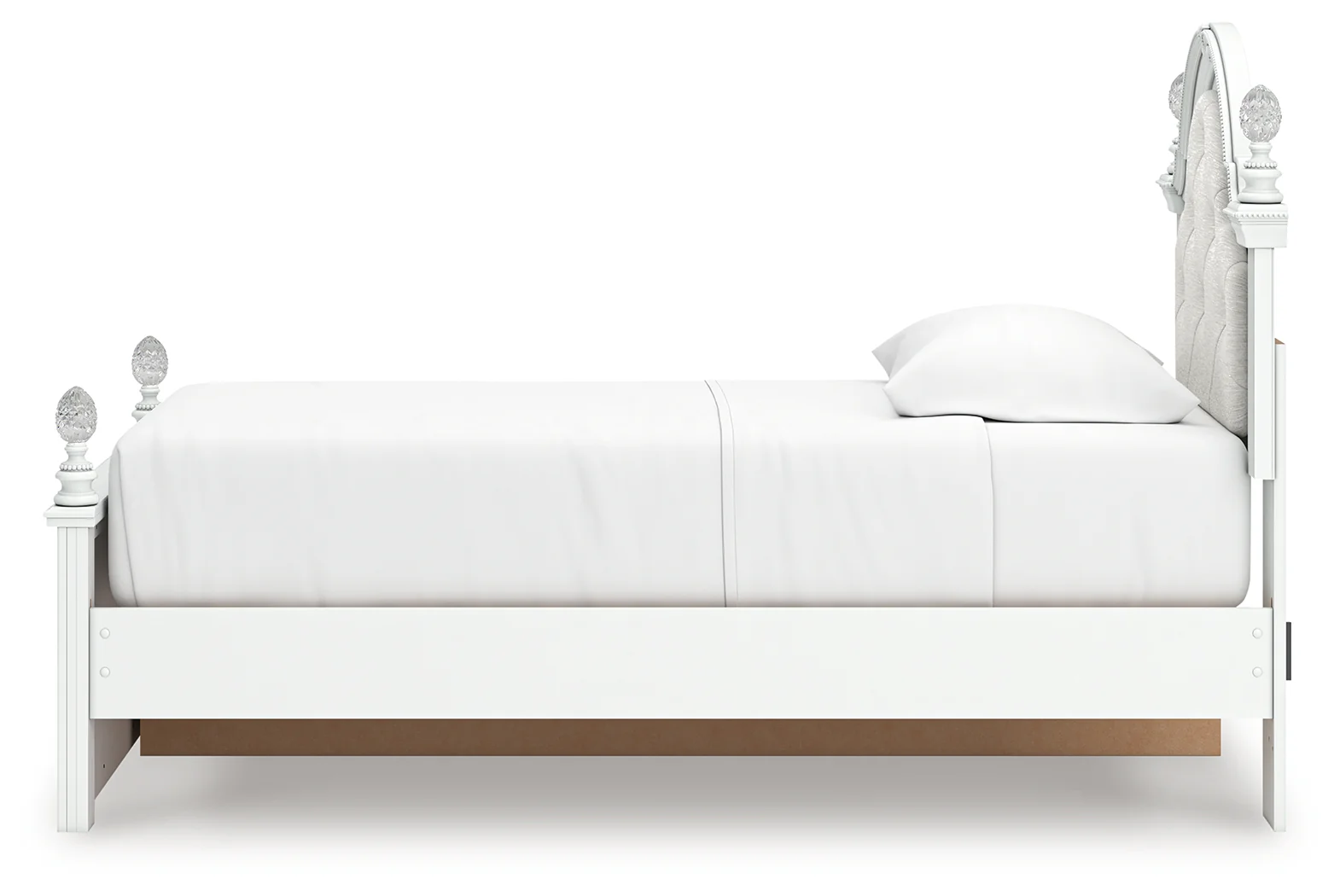 Kozlani White Twin Upholstered Panel Storage Bed - Image 9