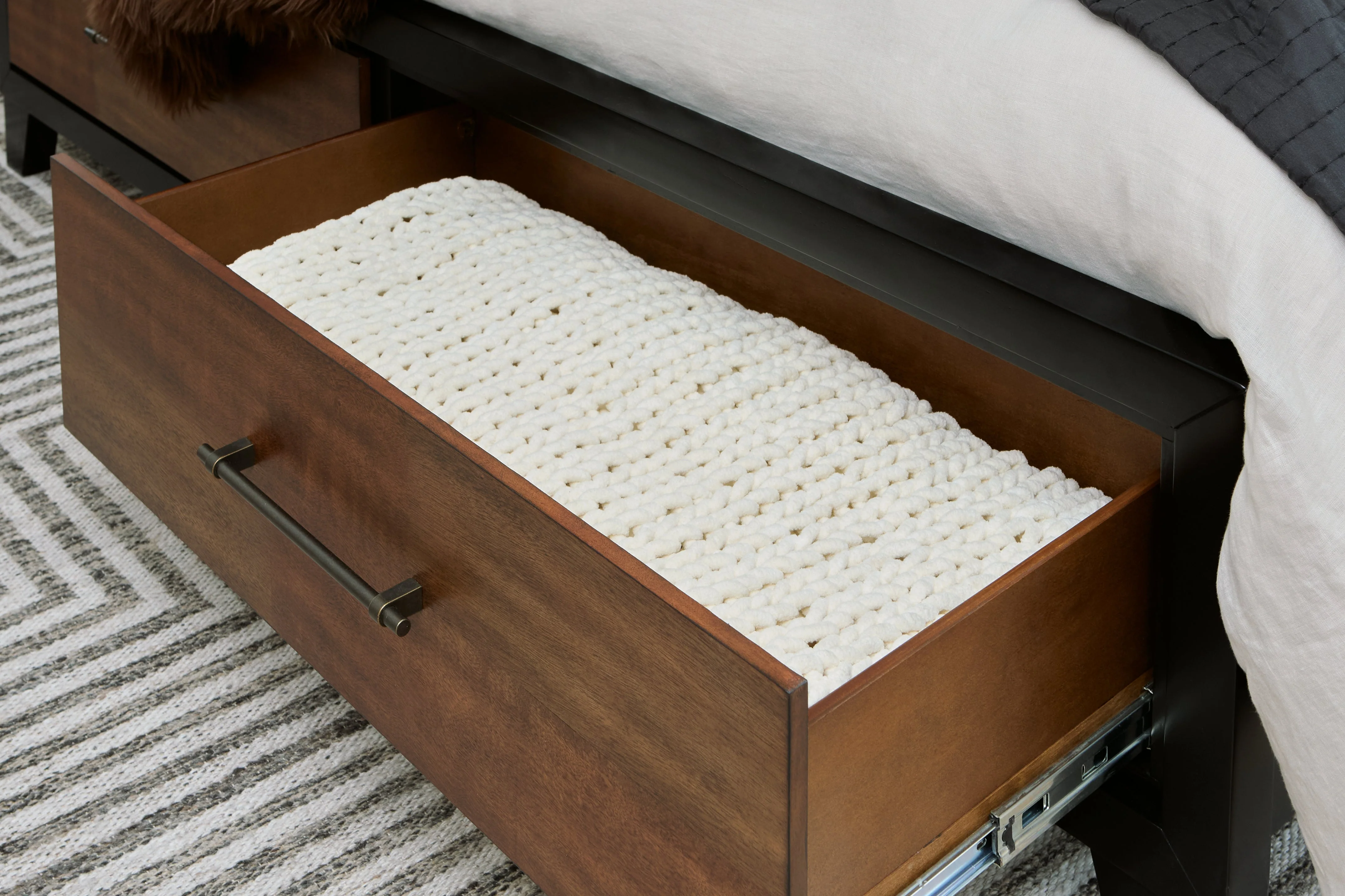 Kraeburn Brown/Black Queen Panel Storage Bed (Online Special Price) - Image 8