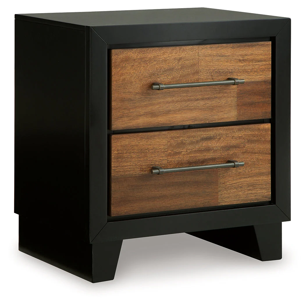 Kraeburn Brown/Black Two Drawer Nightstand (Online Special Price) - Image 2