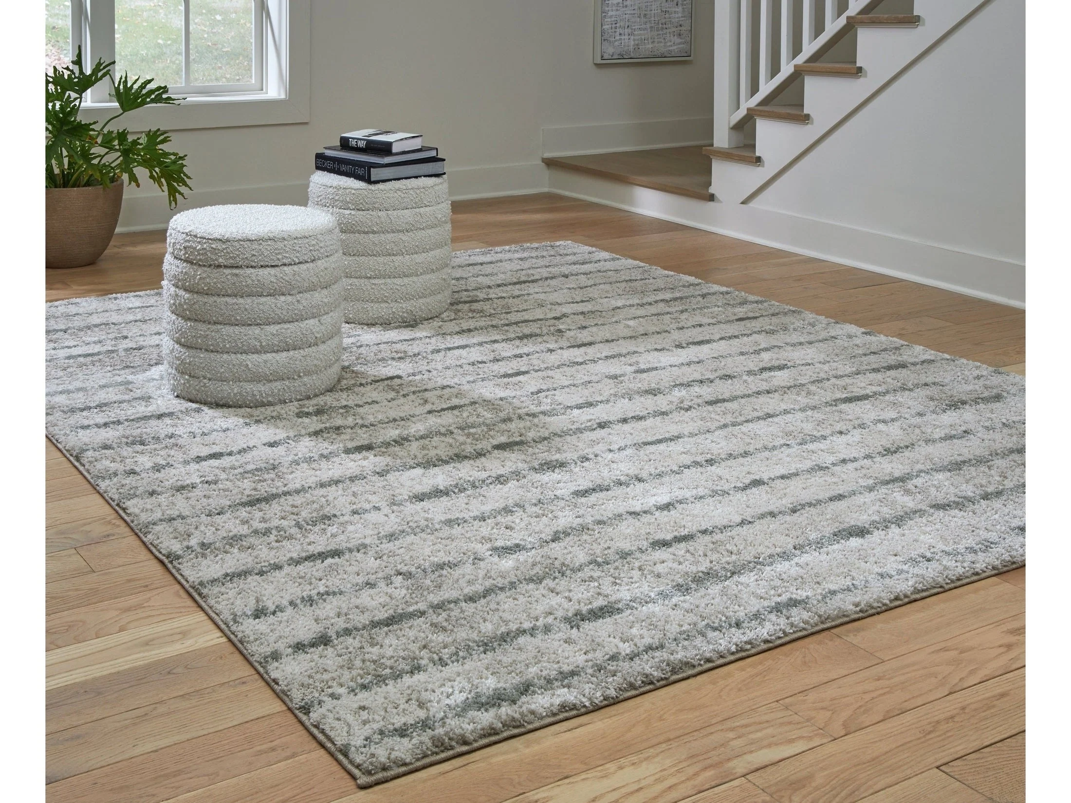 Laddway Cream/Green Large Rug (Online Special Price)
