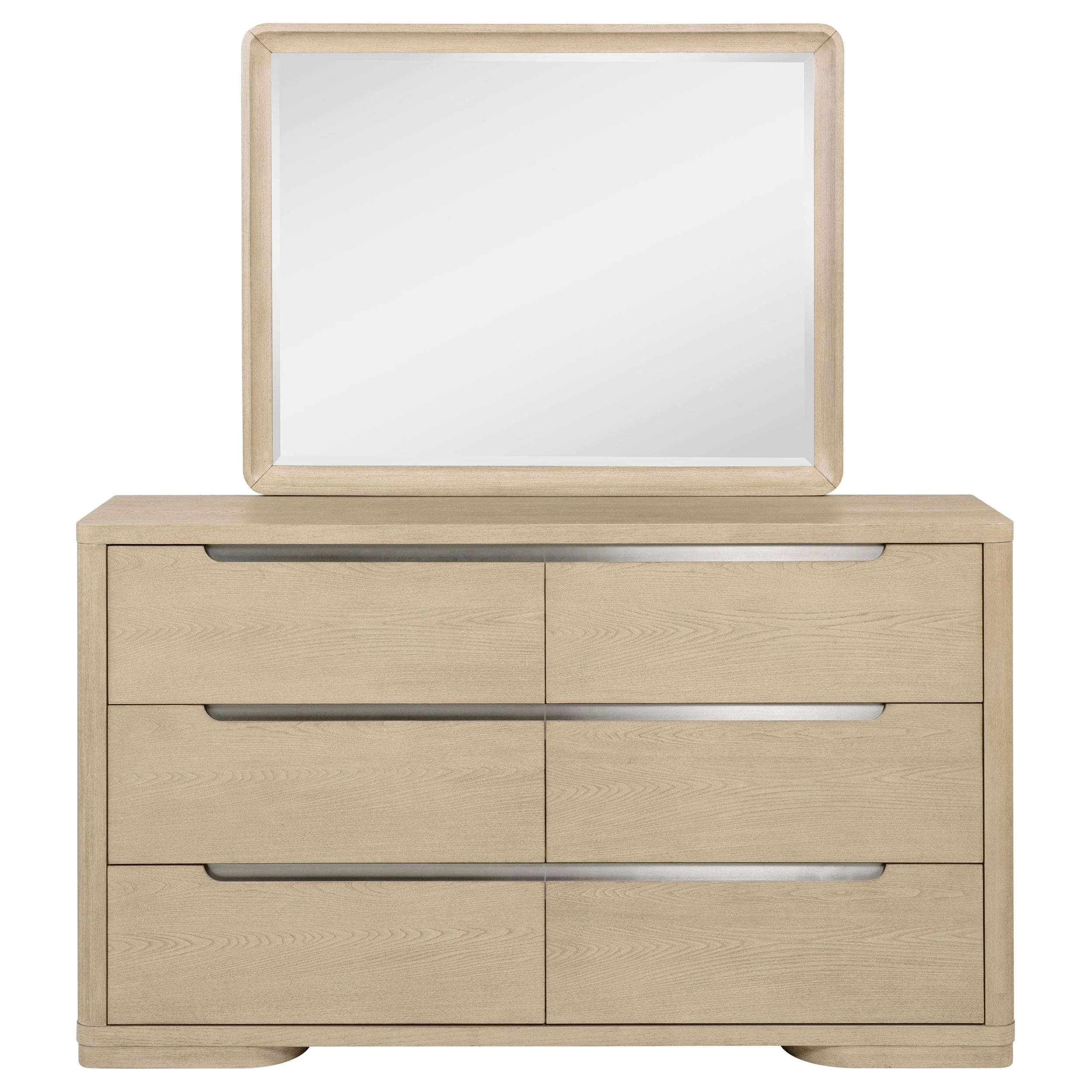 Ladera Light Elm 6-drawer Bedroom Dresser and Mirror - Image 3