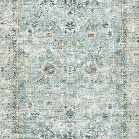 Ladstoney Teal/Beige/Ochre Memory Foam Large Rug - Image 5