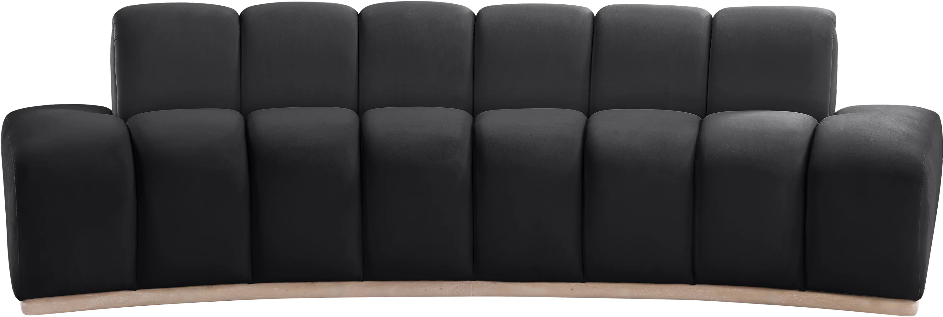 Laguna Black/Natural 106" Velvet Upholstered Sofa - Image 3