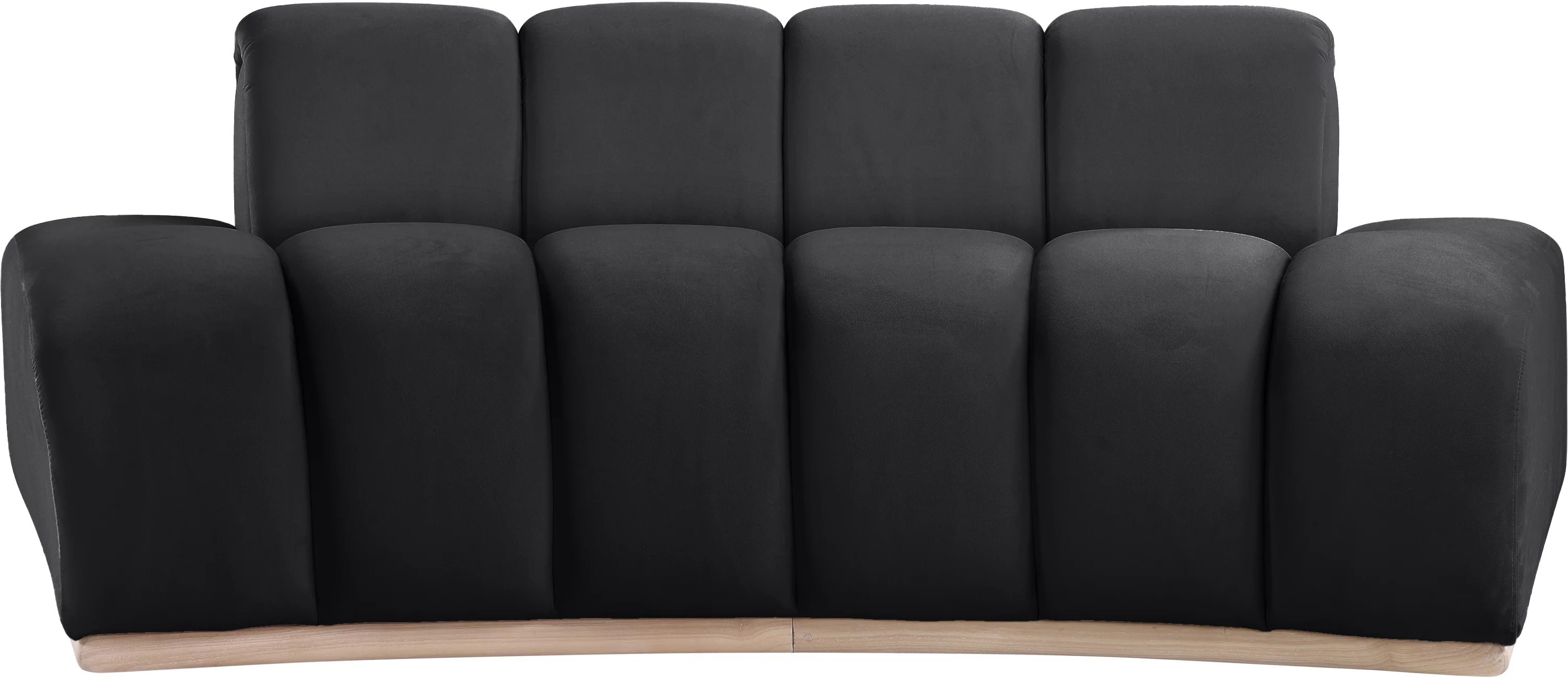 Laguna Black/Natural 78.5" Velvet Upholstered Loveseat - Image 3