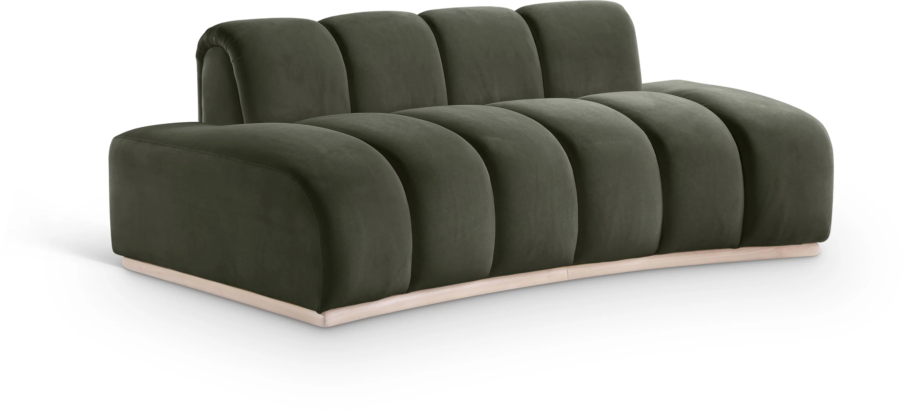 Laguna Green/Natural 78.5" Velvet Upholstered Loveseat - Image 2