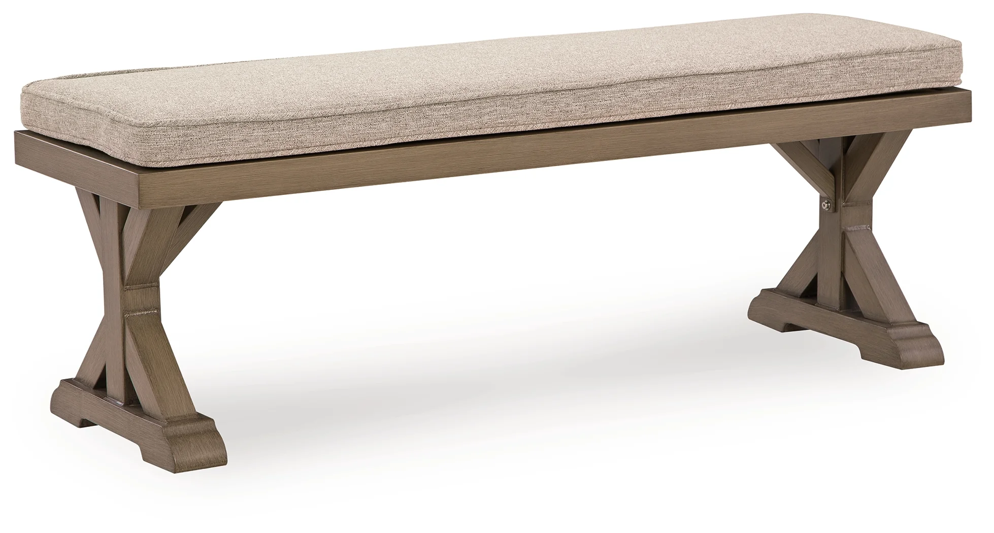 Laguna Heights Beige Outdoor Bench with Cushion - Image 2