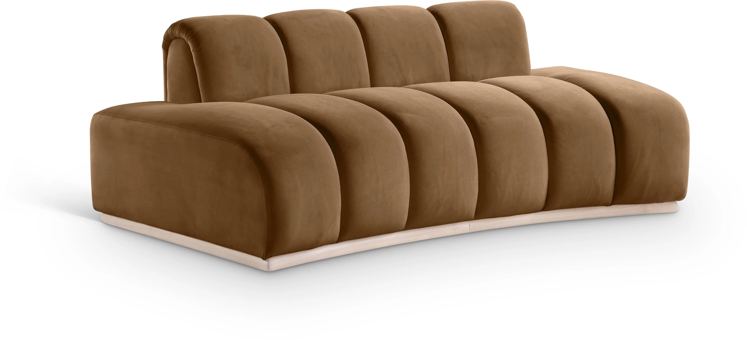 Laguna Saddle/Natural 78.5" Velvet Upholstered Loveseat - Image 2