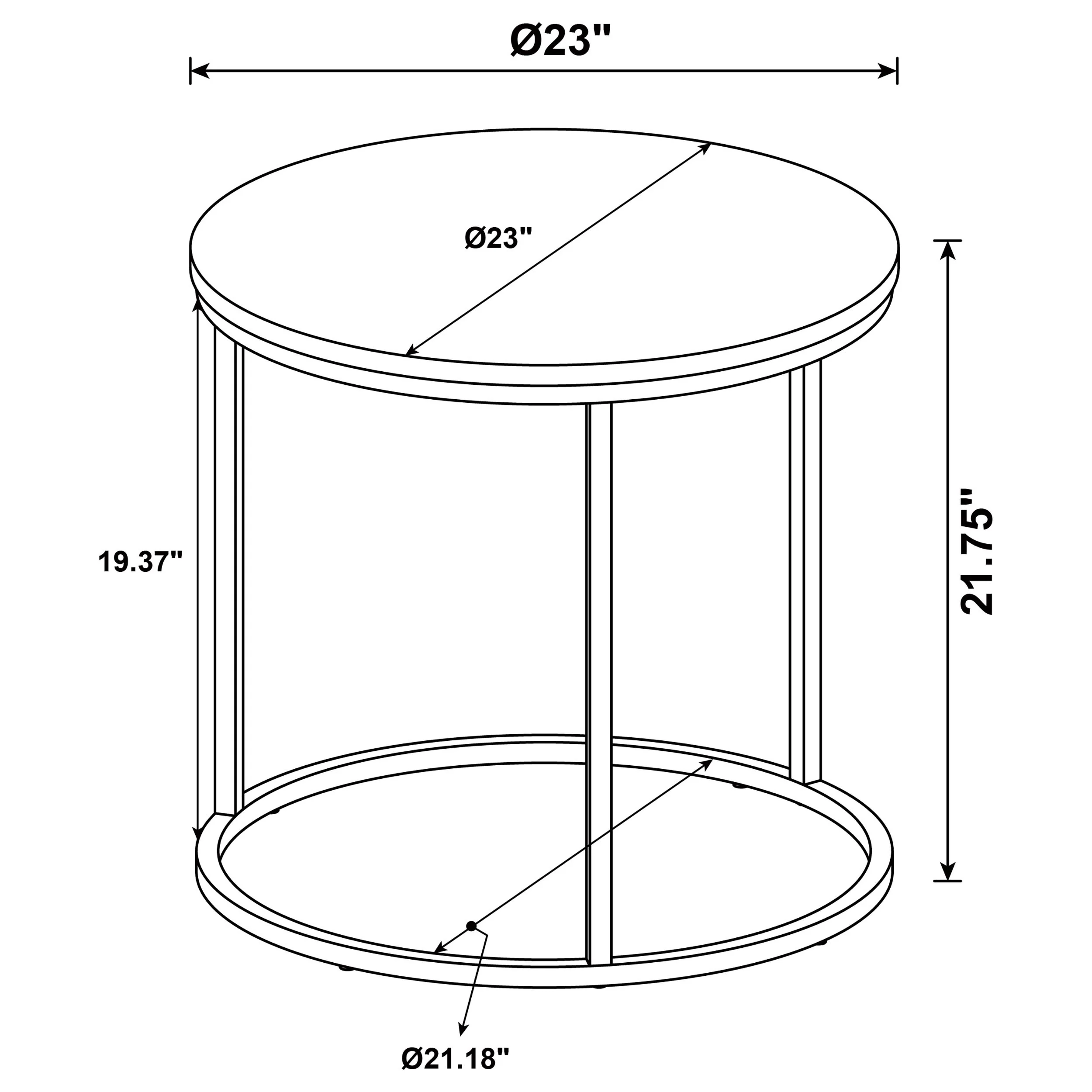 Lainey Distressed Pine Round Occasional Side End Table - Image 10