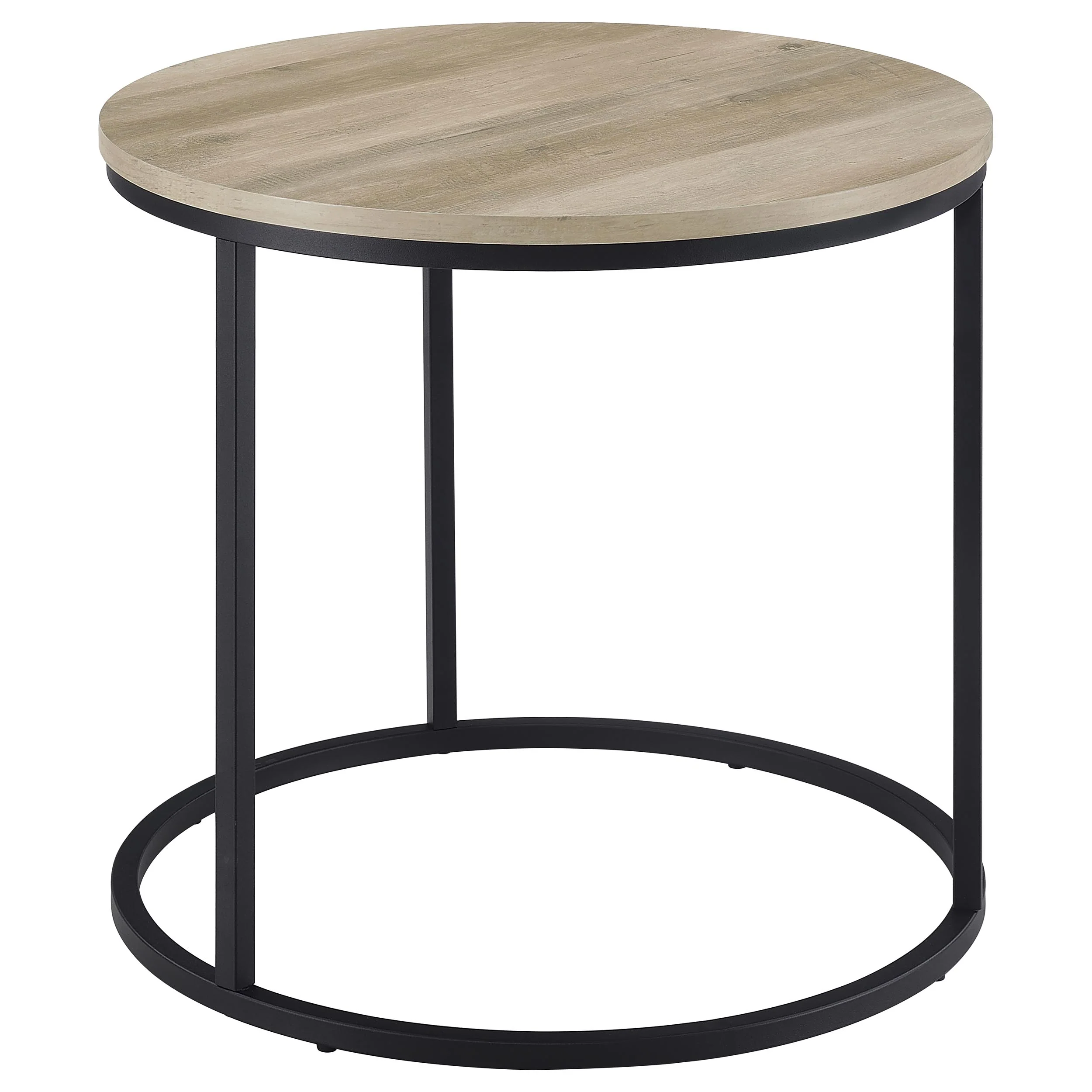 Lainey Distressed Pine Round Occasional Side End Table - Image 2