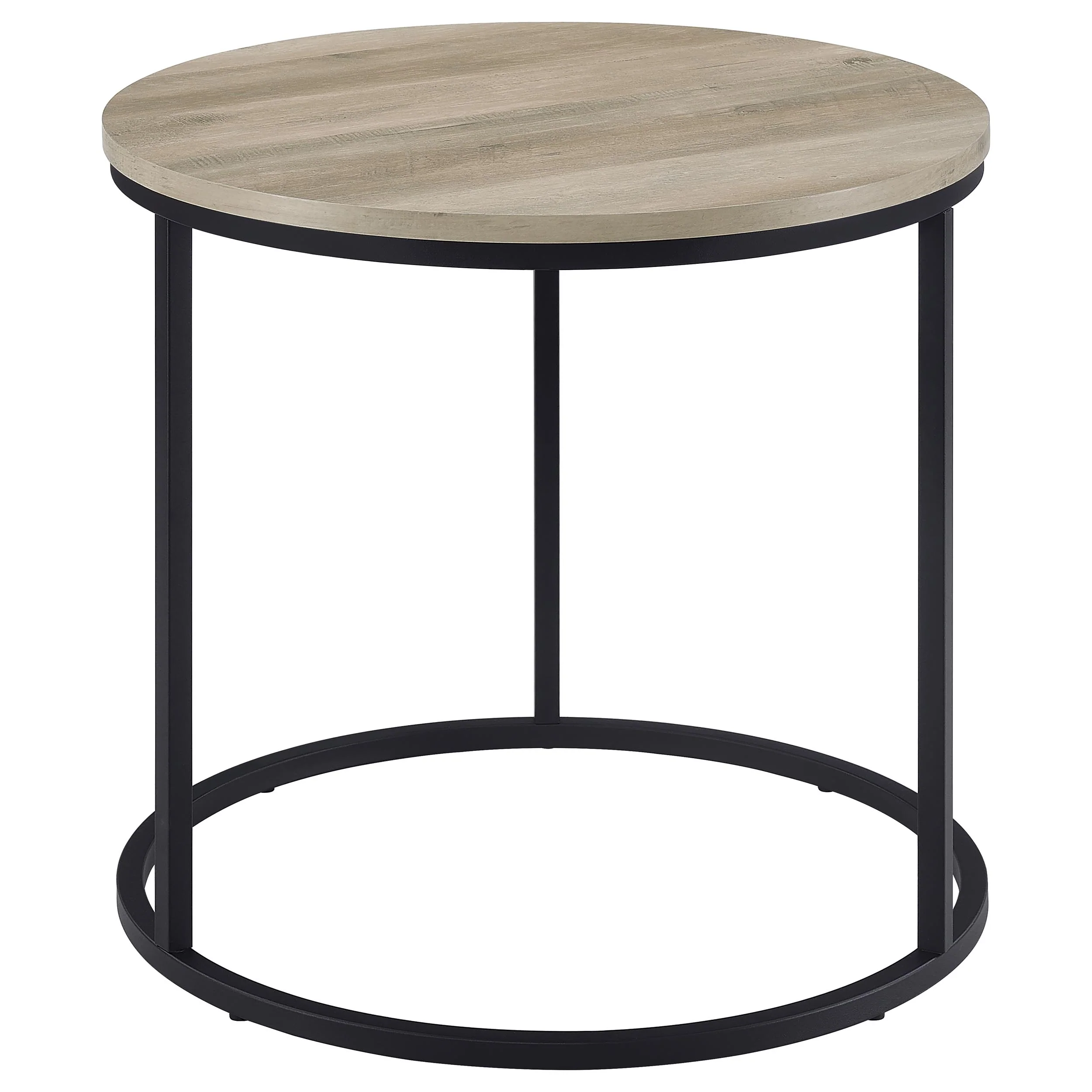 Lainey Distressed Pine Round Occasional Side End Table - Image 3