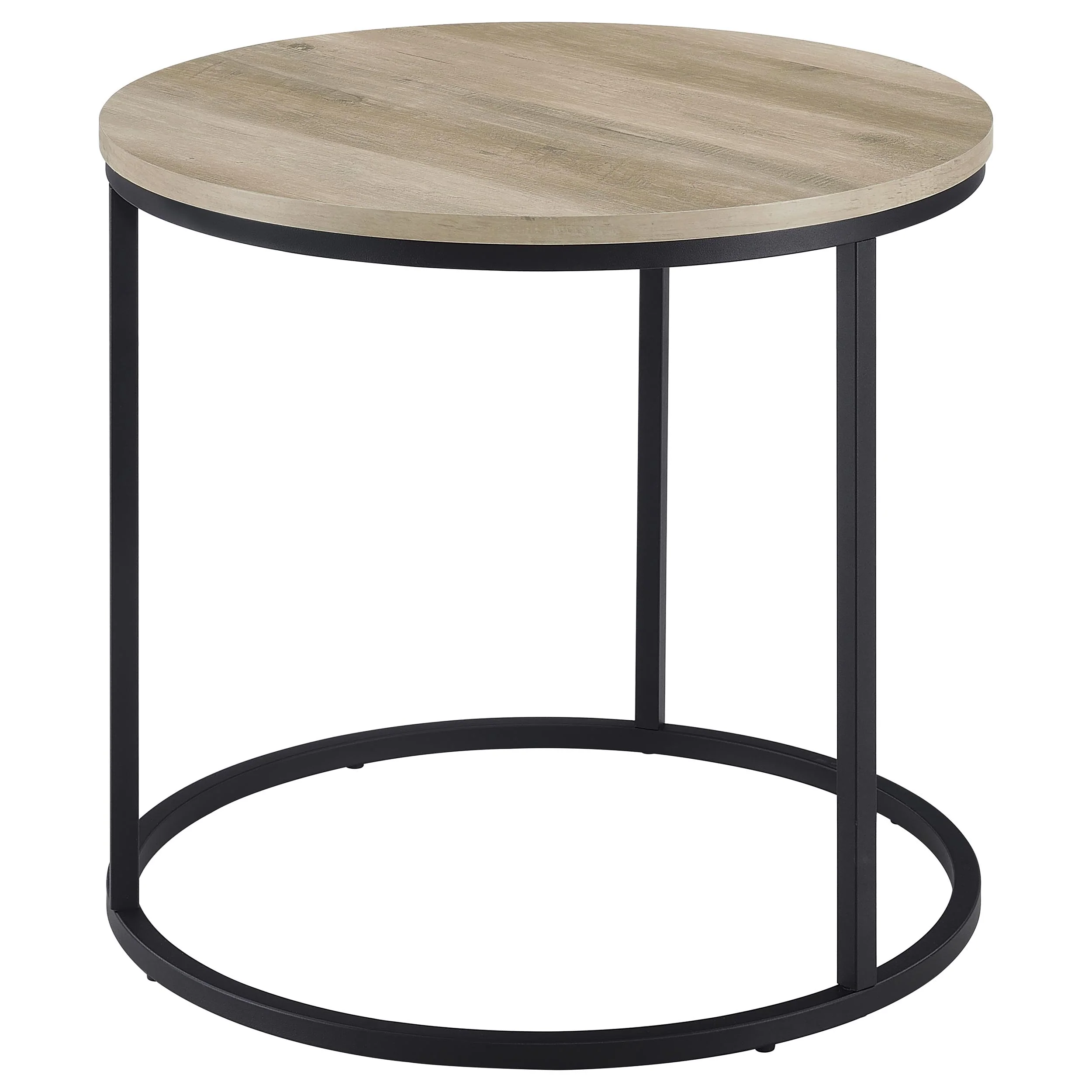 Lainey Distressed Pine Round Occasional Side End Table - Image 4