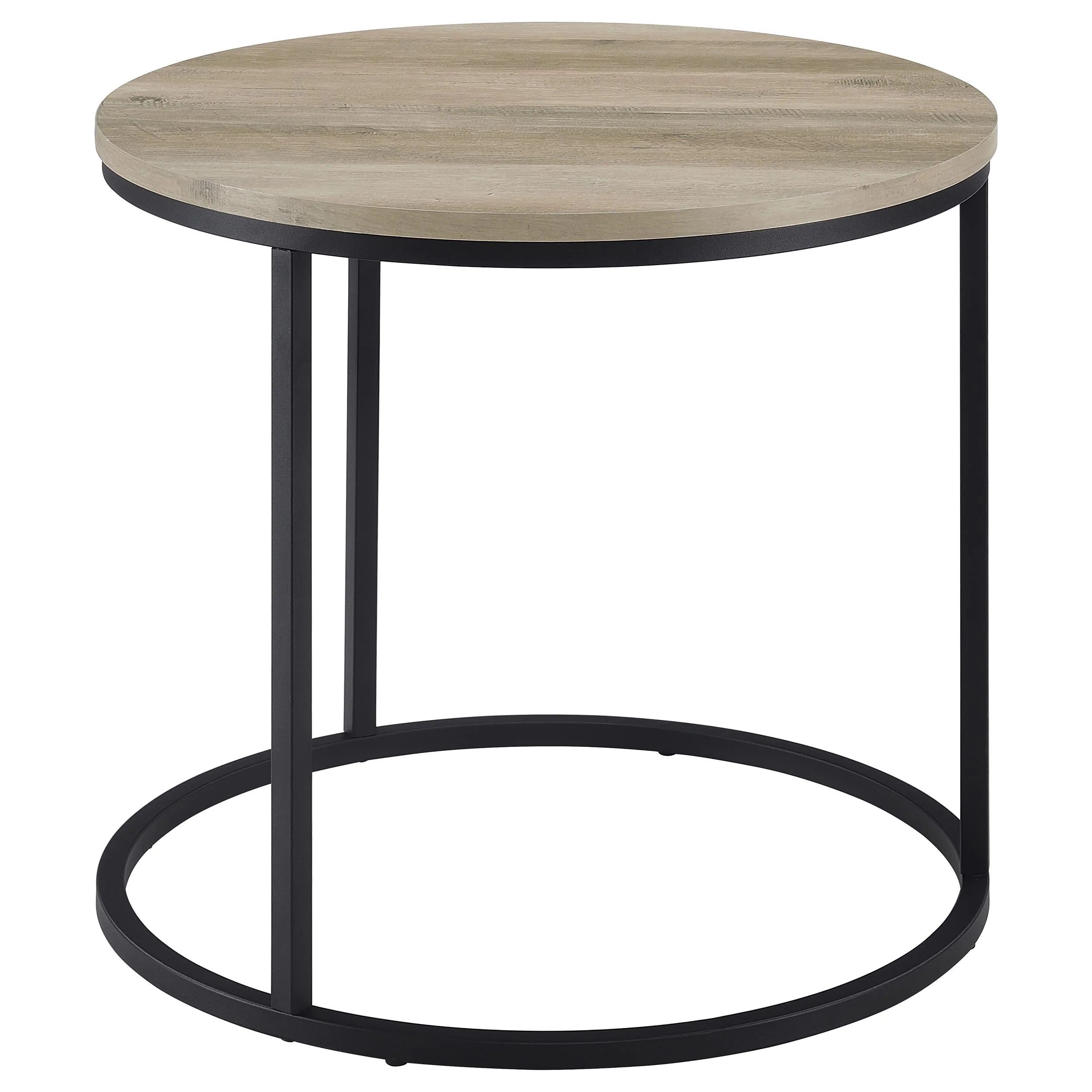 Lainey Distressed Pine Round Occasional Side End Table - Image 5