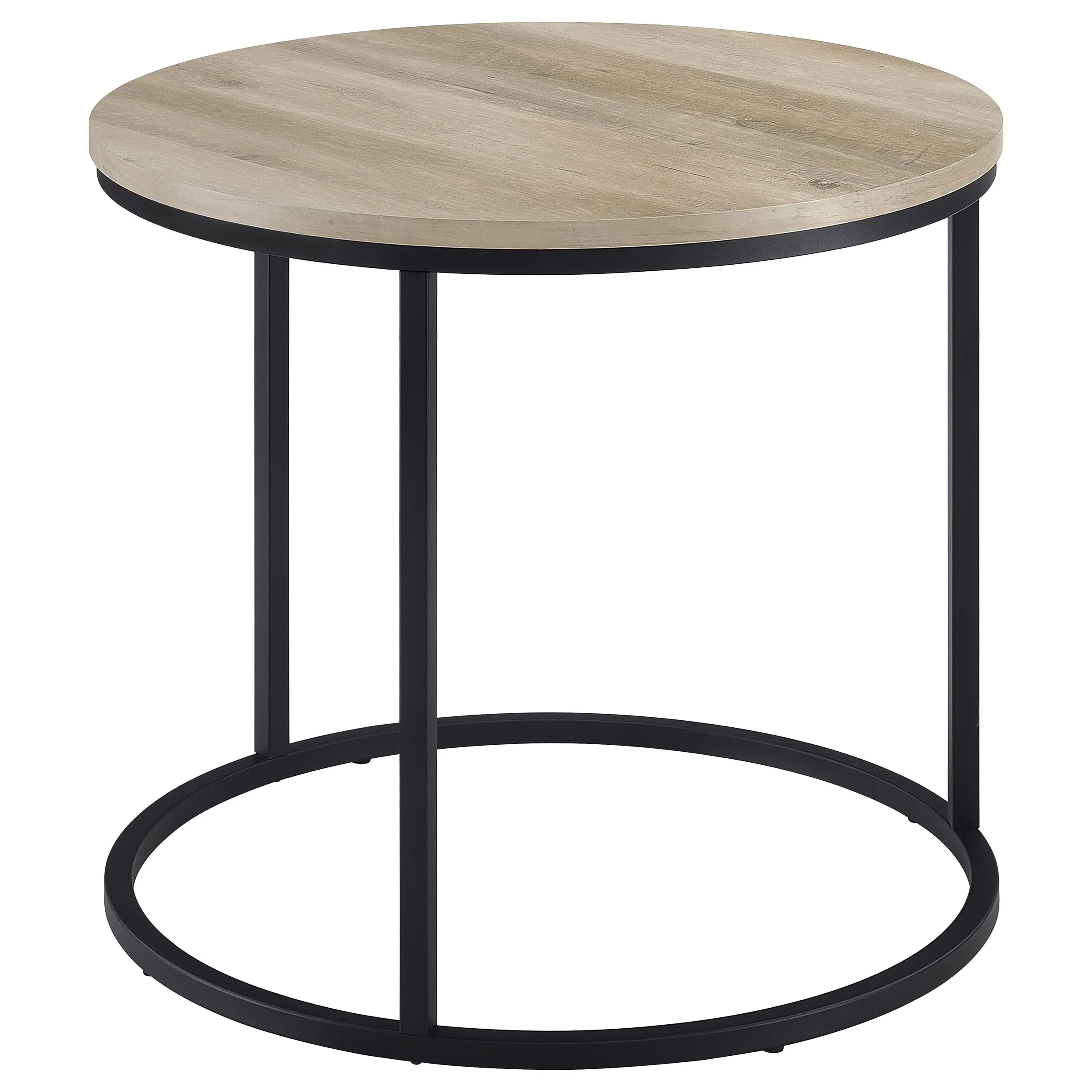 Lainey Distressed Pine Round Occasional Side End Table - Image 6
