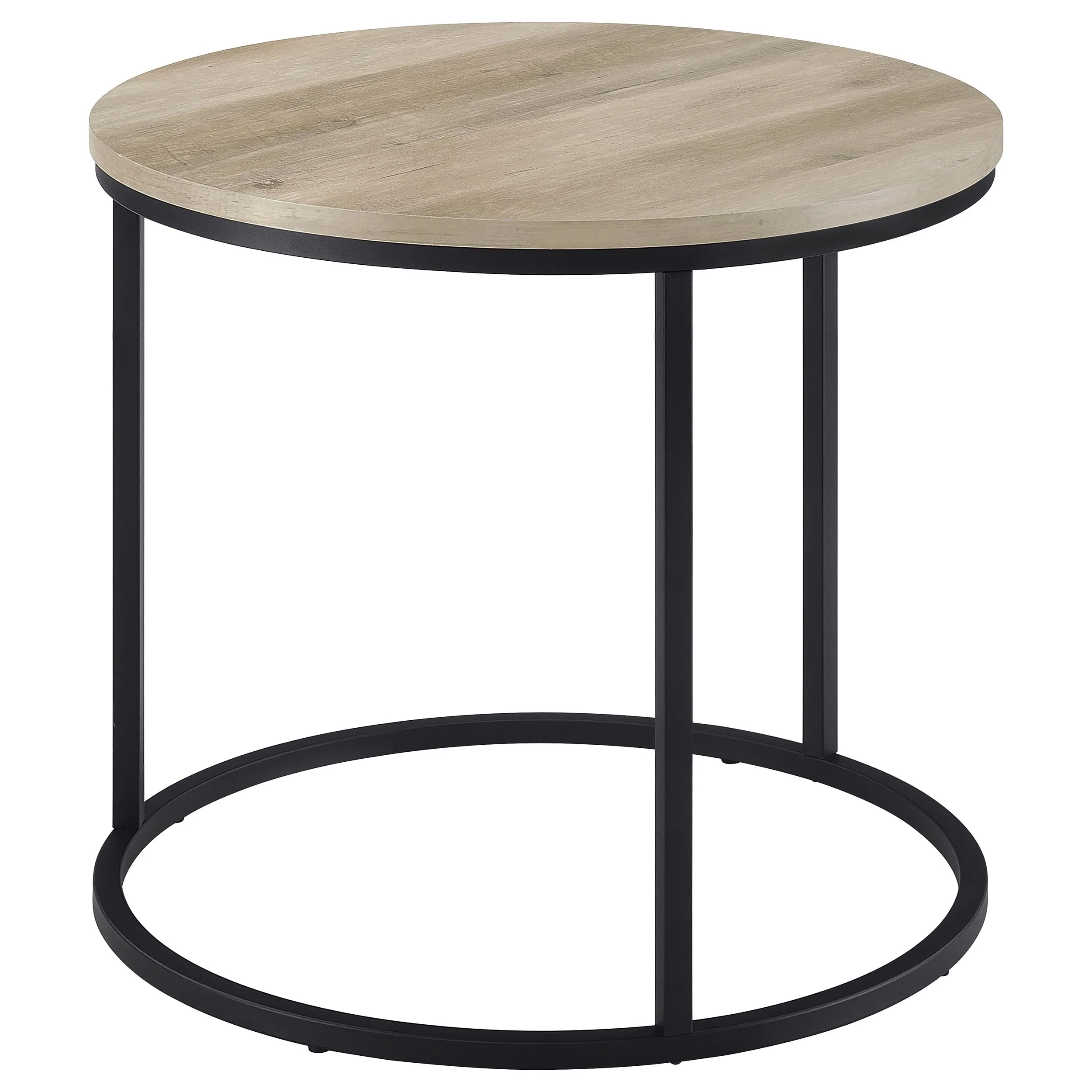 Lainey Distressed Pine Round Occasional Side End Table - Image 7