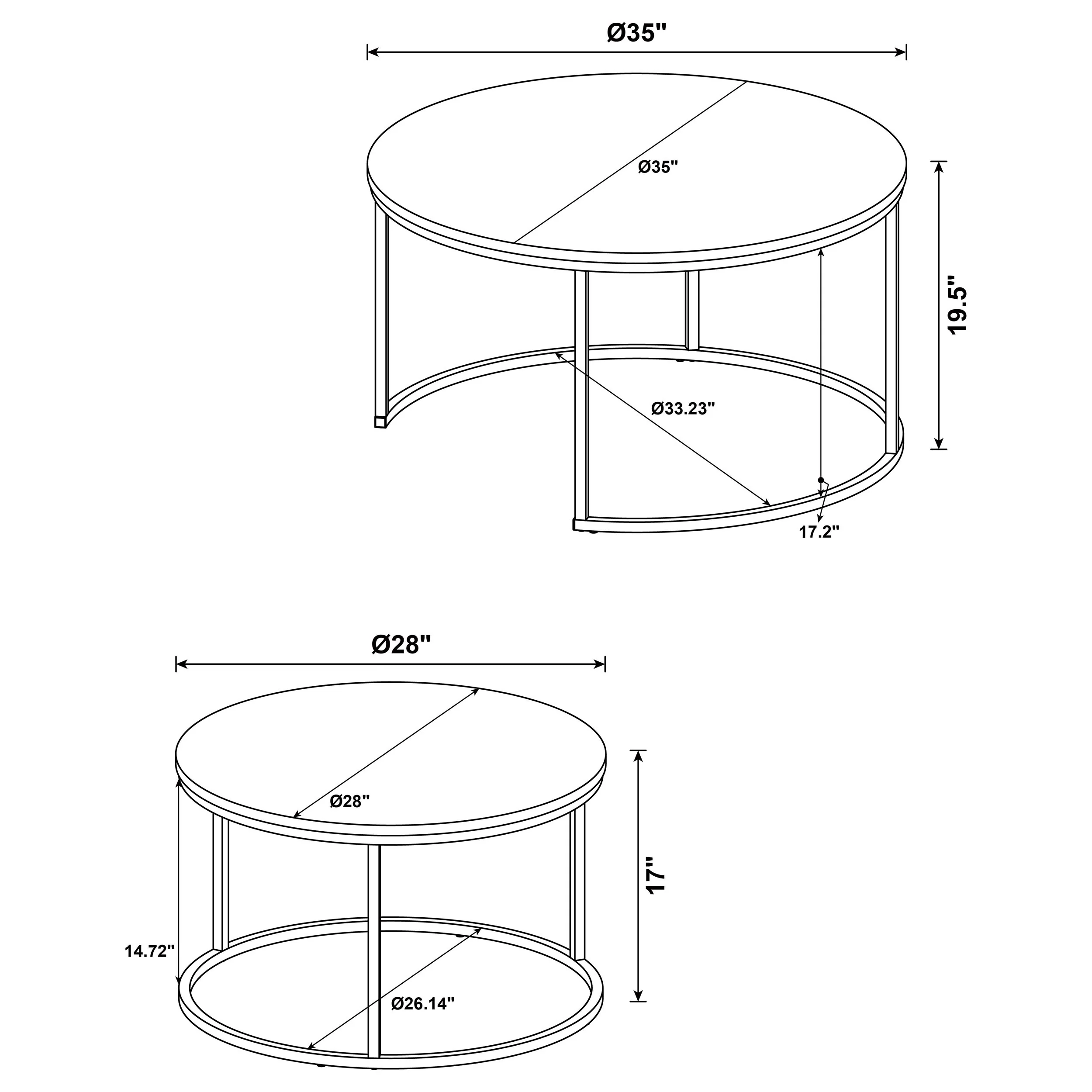 Lainey Mango 2-piece Round Nesting Coffee Table - Image 11