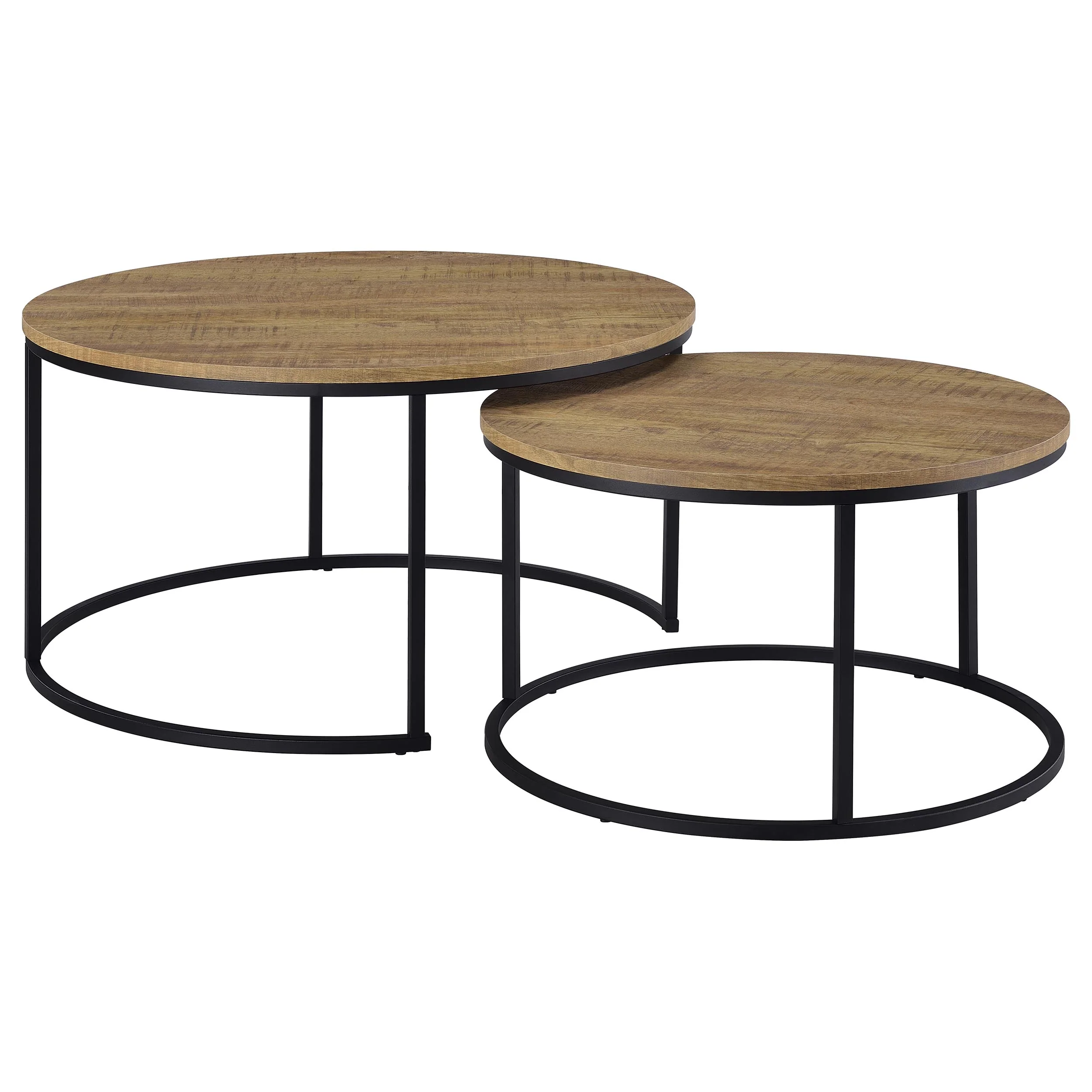 Lainey Mango 2-piece Round Nesting Coffee Table - Image 2