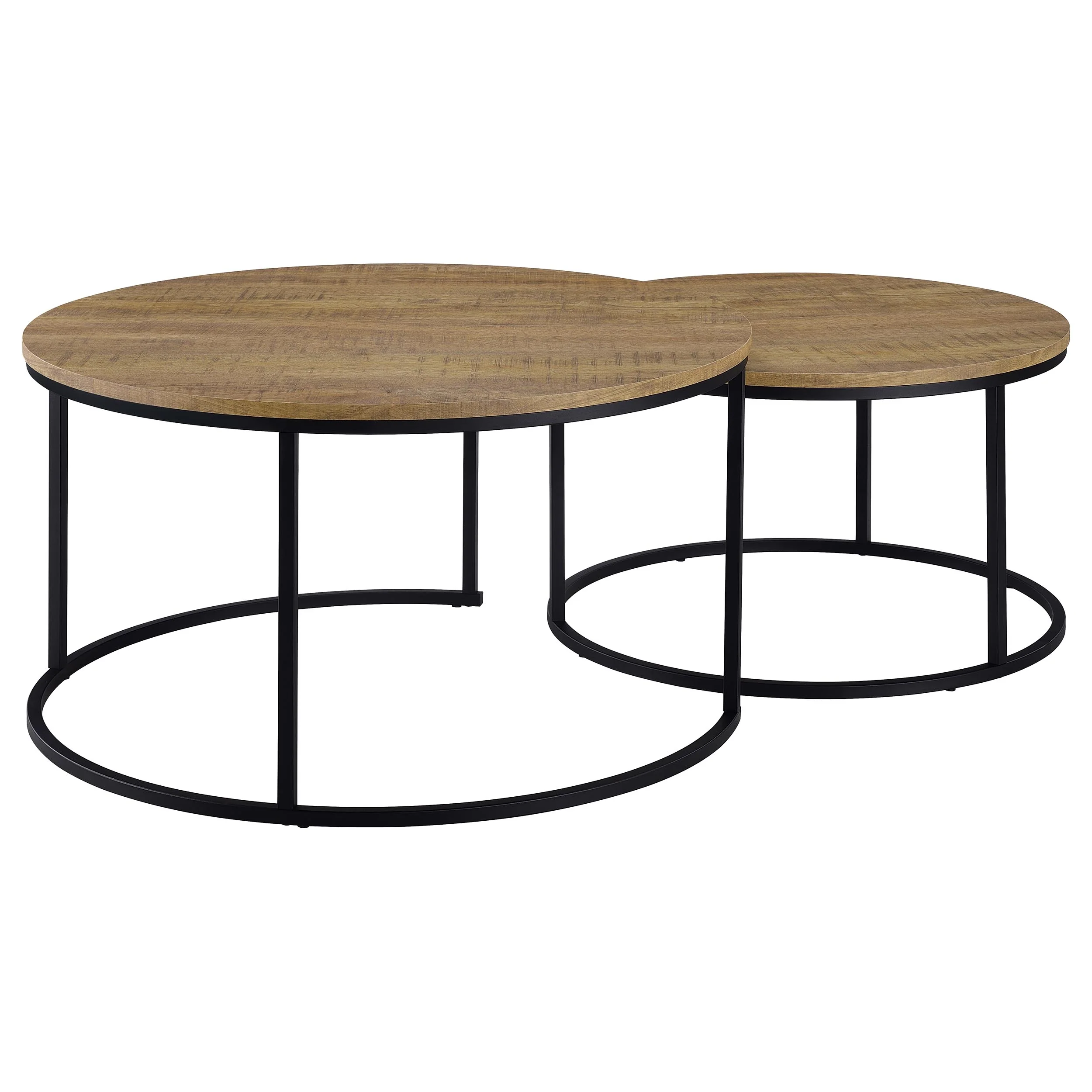 Lainey Mango 2-piece Round Nesting Coffee Table - Image 7