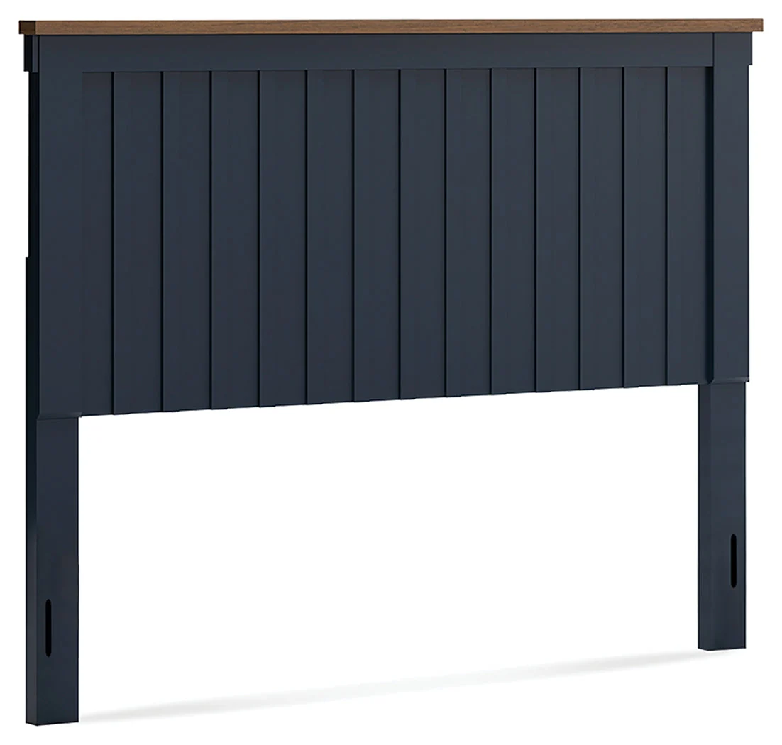 Landocken Brown/Blue Queen Panel Headboard & Dresser & Mirror (Online Special Price) - Image 3