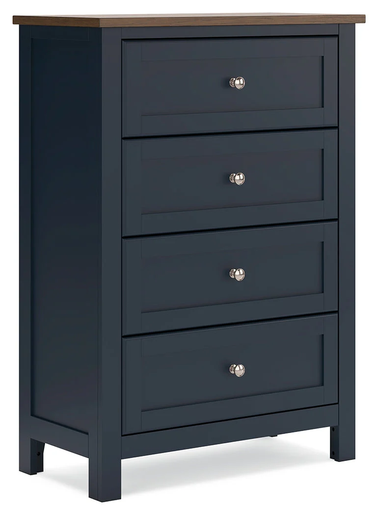 Landocken Brown/Blue Twin Panel Bedroom Set with Chest and Nightstand (Online Special Price) - Image 3