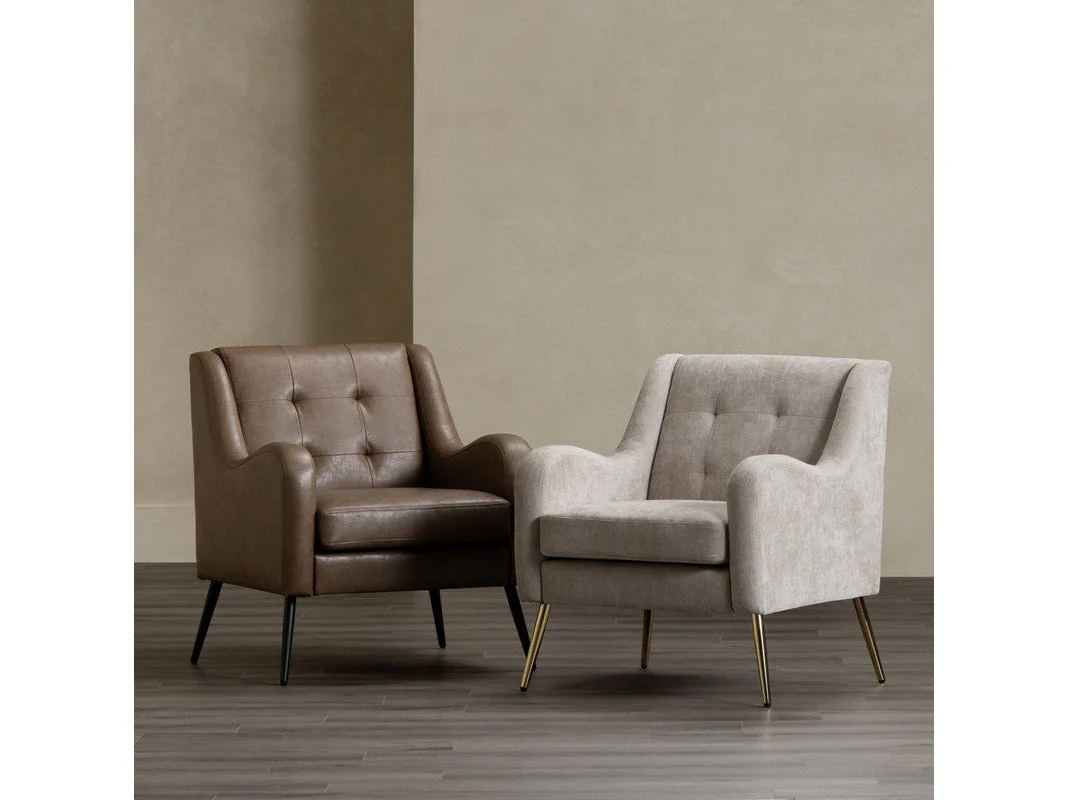 Lanna Cream/Gold Accent Chair