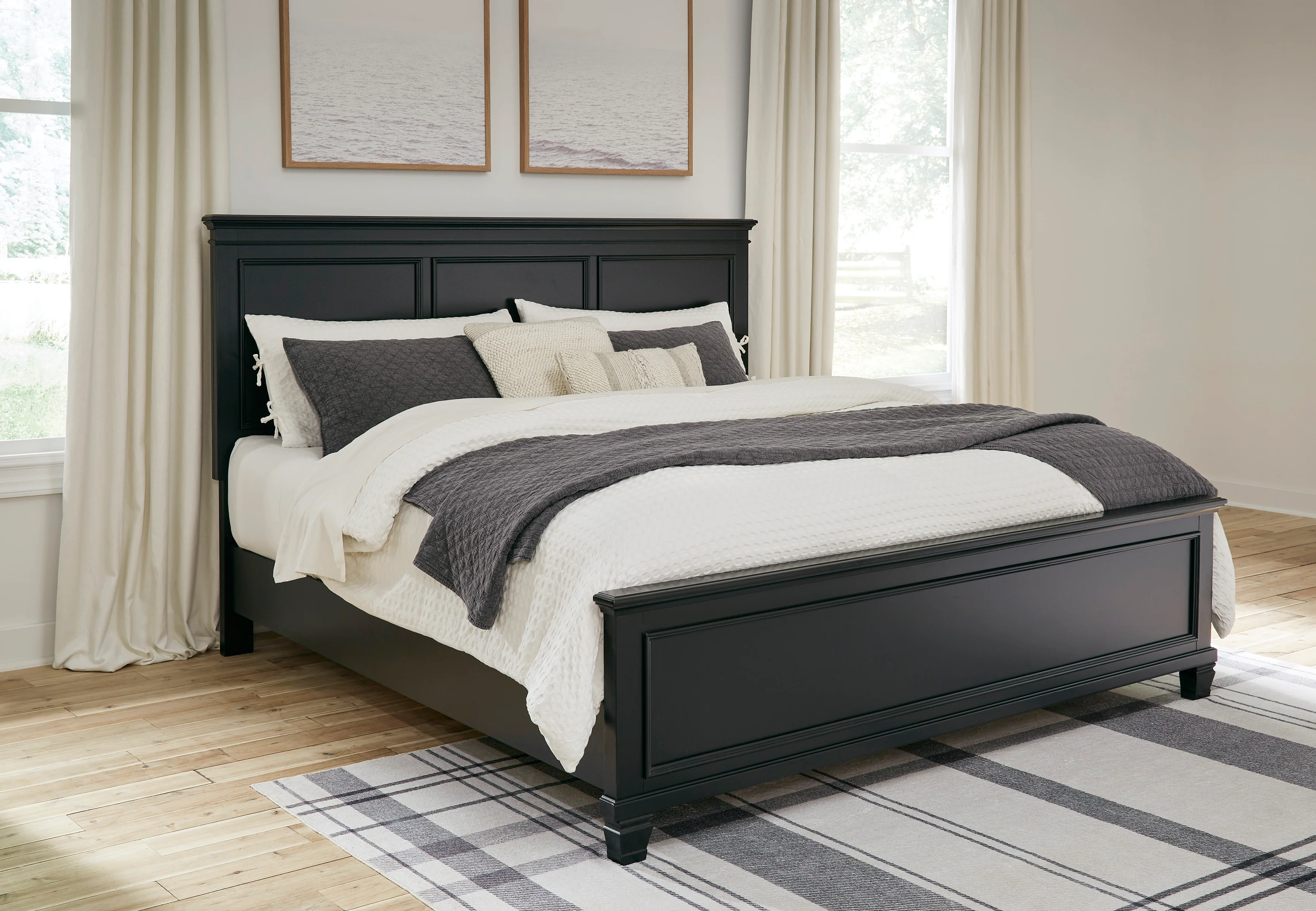 Lanolee Black King Panel 5-Piece Bedroom Set - Image 2