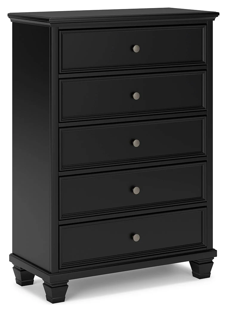 Lanolee Black King Panel Bedroom Set with Dresser, Mirror, Chest and 2 Nightstands (Online Special Price) - Image 10