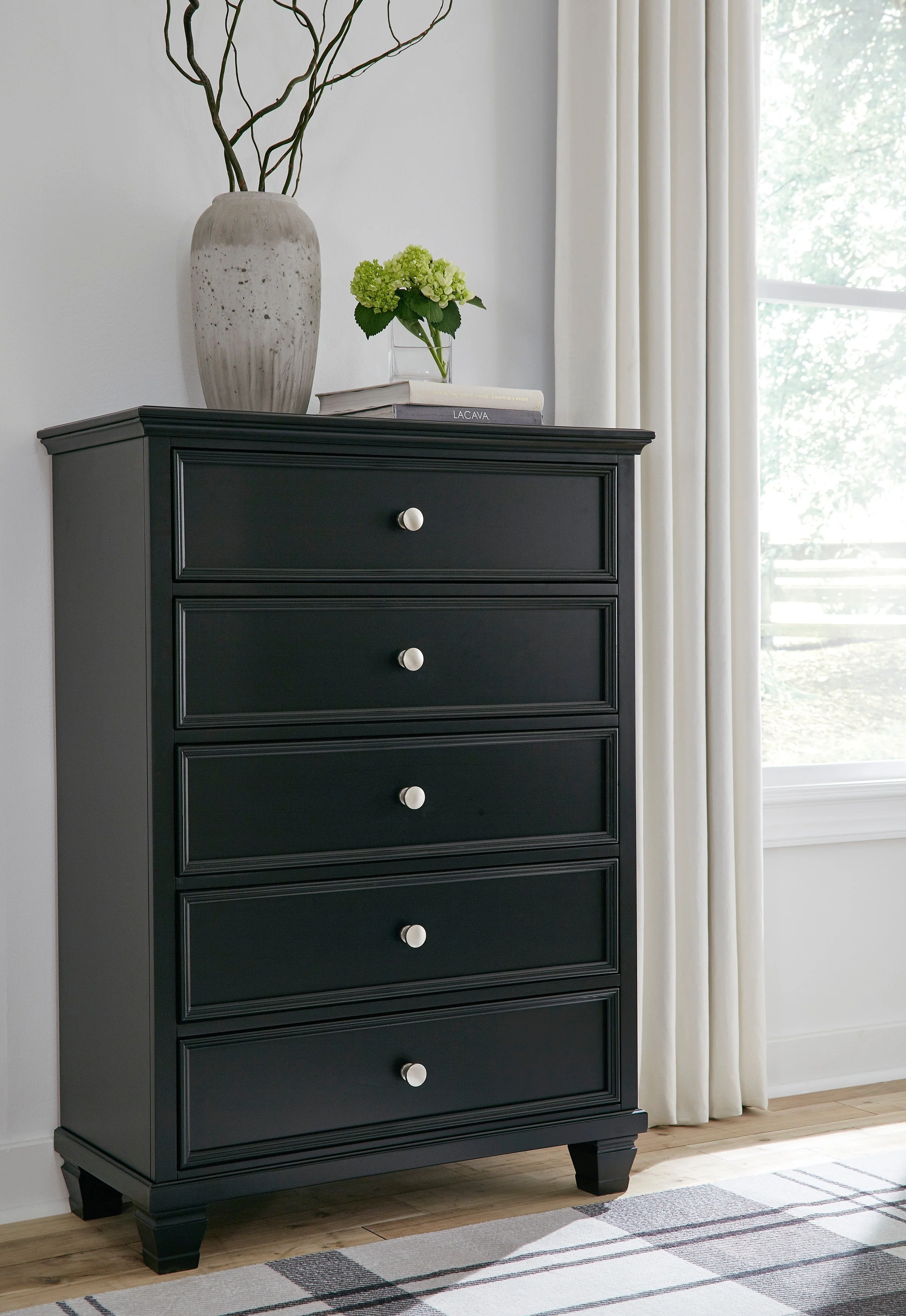 Lanolee Black Queen Panel 6-Piece Bedroom Set w/ 2 Nightstands - Image 26