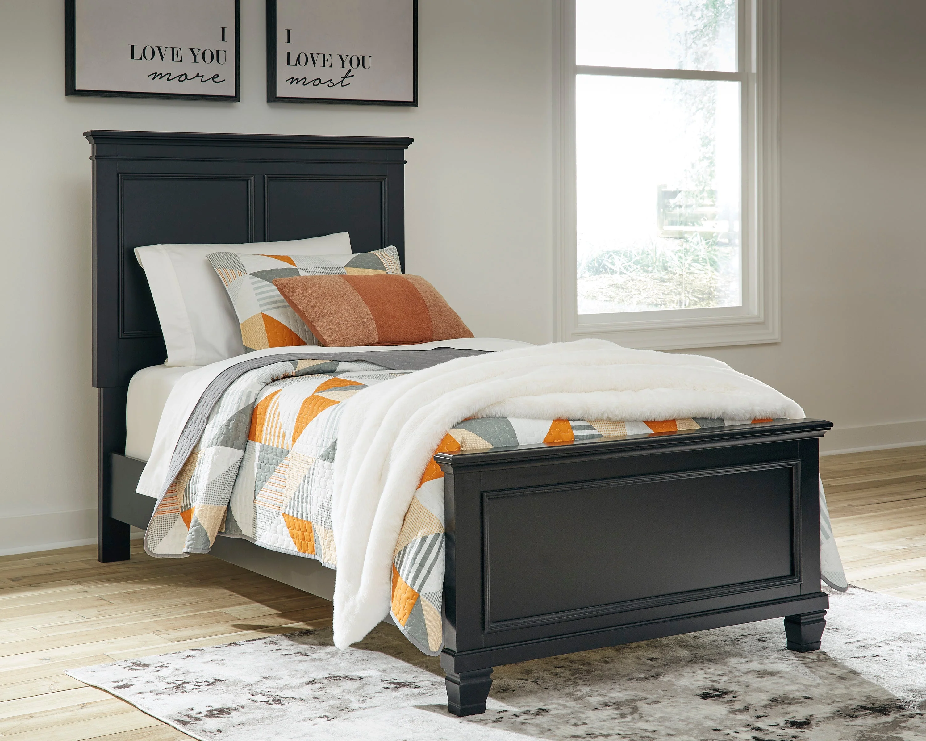 Lanolee Black Twin Panel 5-Piece Bedroom Set (Online Special Price) - Image 2