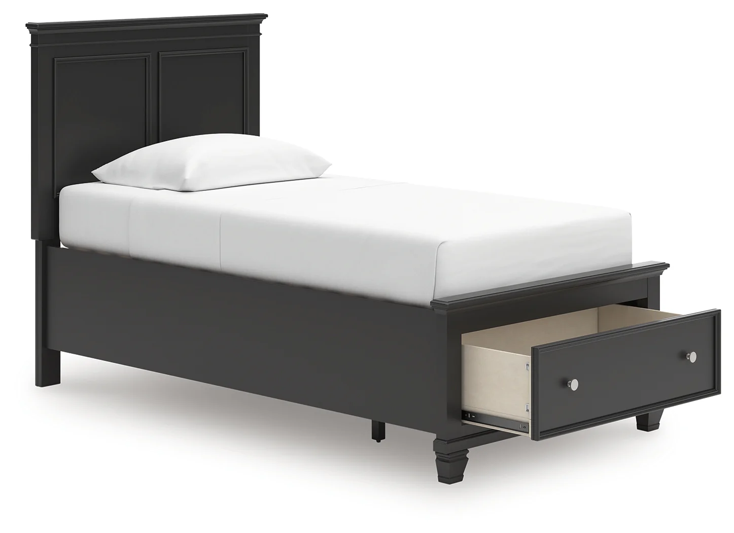 Lanolee Black Twin Panel Storage Bed - Image 3