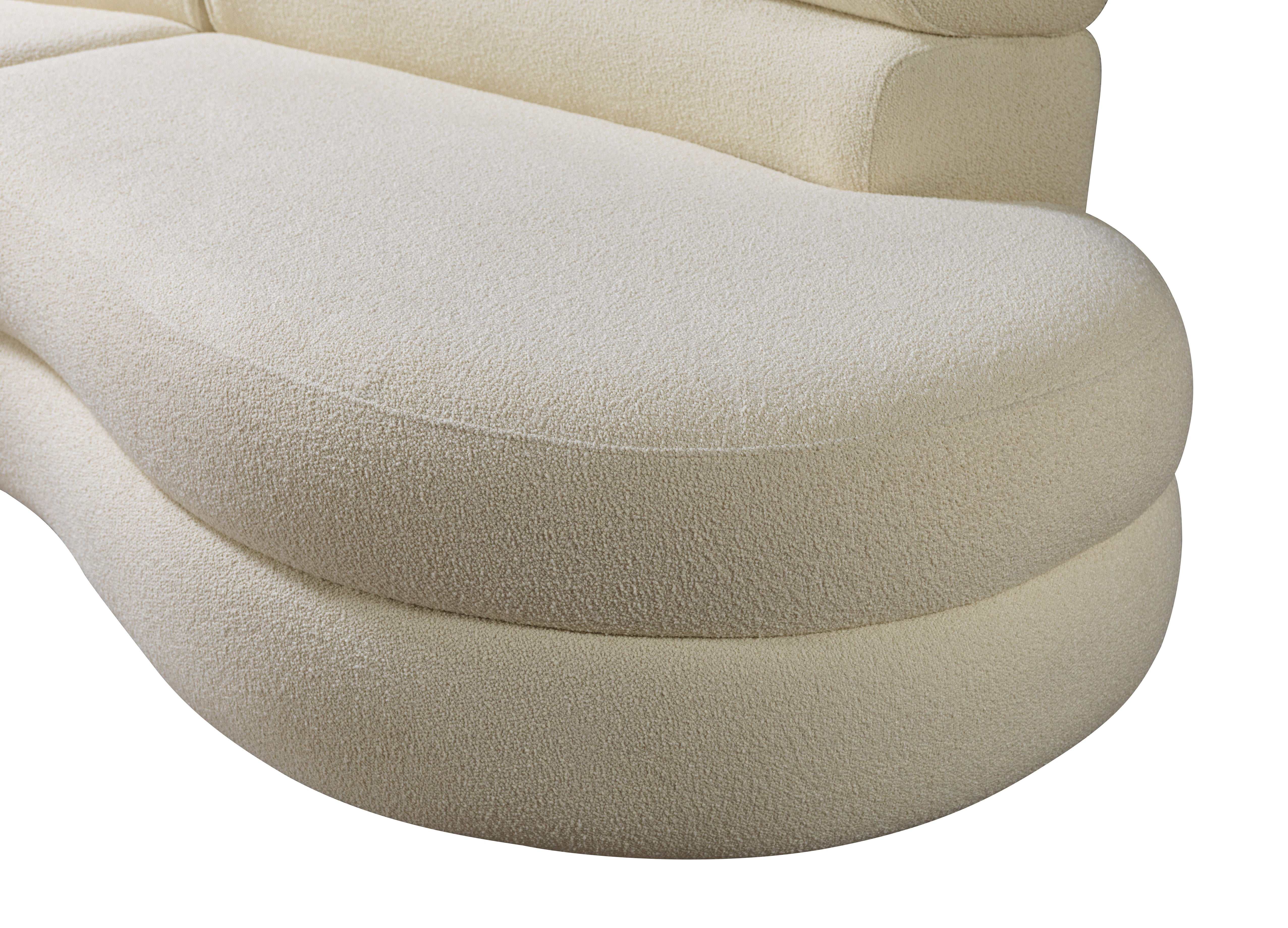 Larissa Bubble Ivory Boucle 2pc Curved Sectional Sofa - Image 11