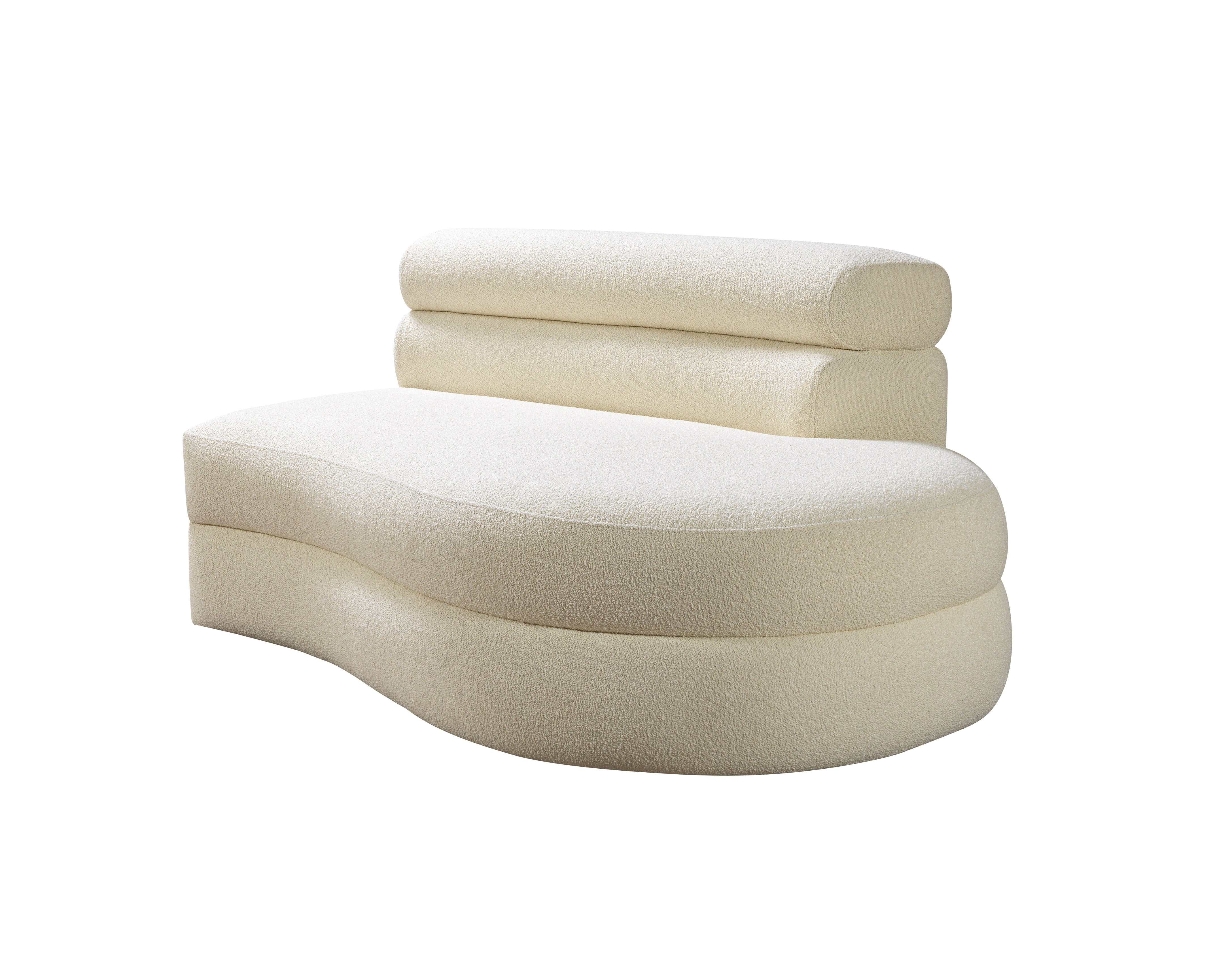 Larissa Bubble Ivory Boucle 2pc Curved Sectional Sofa - Image 14