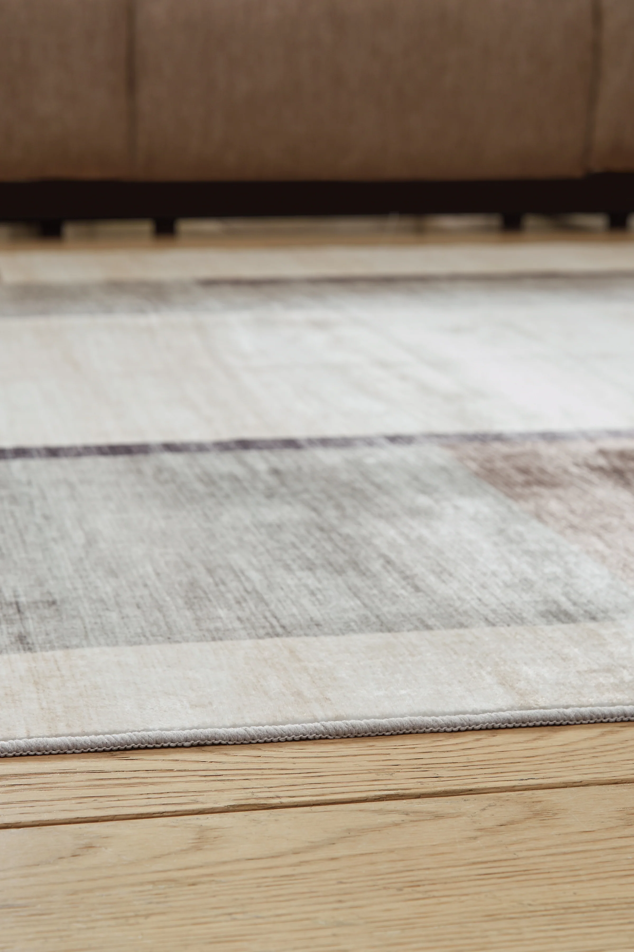 Larkport Cream/Brown/Gray Washable Large Rug - Image 3