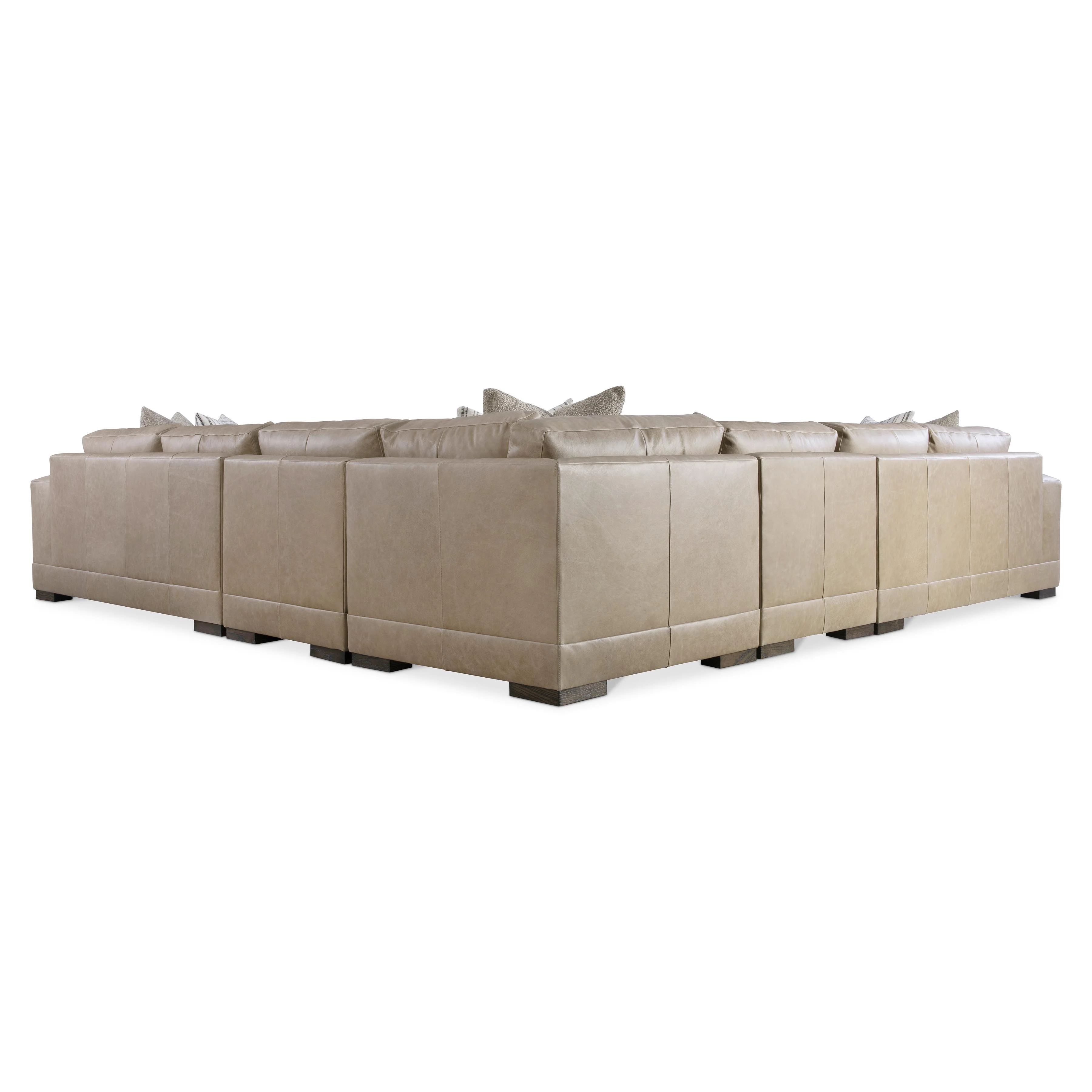 Lars Beige/Tan Leather Sectional (5 Piece) - Image 3