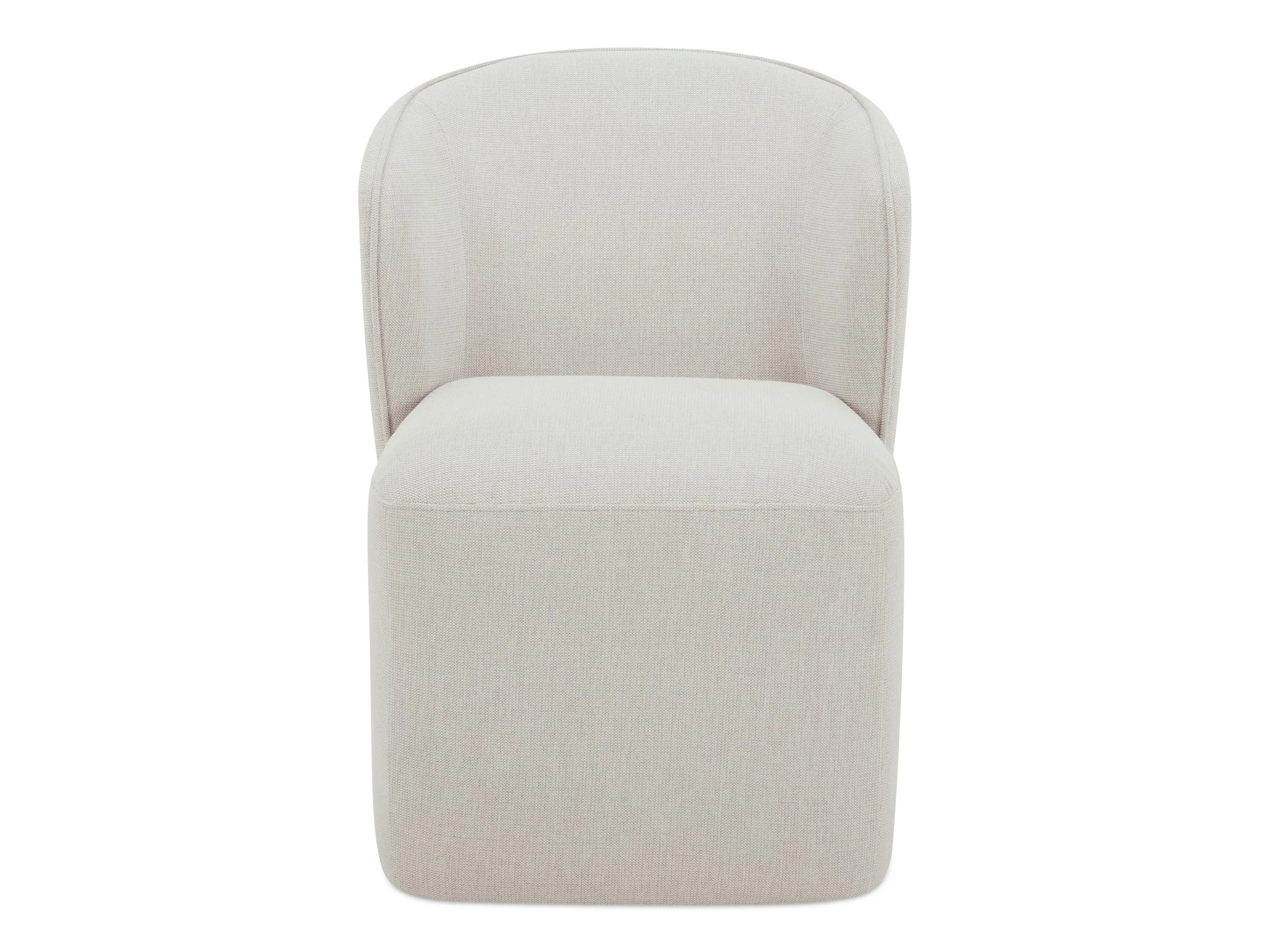 Larson Heather Grey Rolling Dining Chair - Image 2