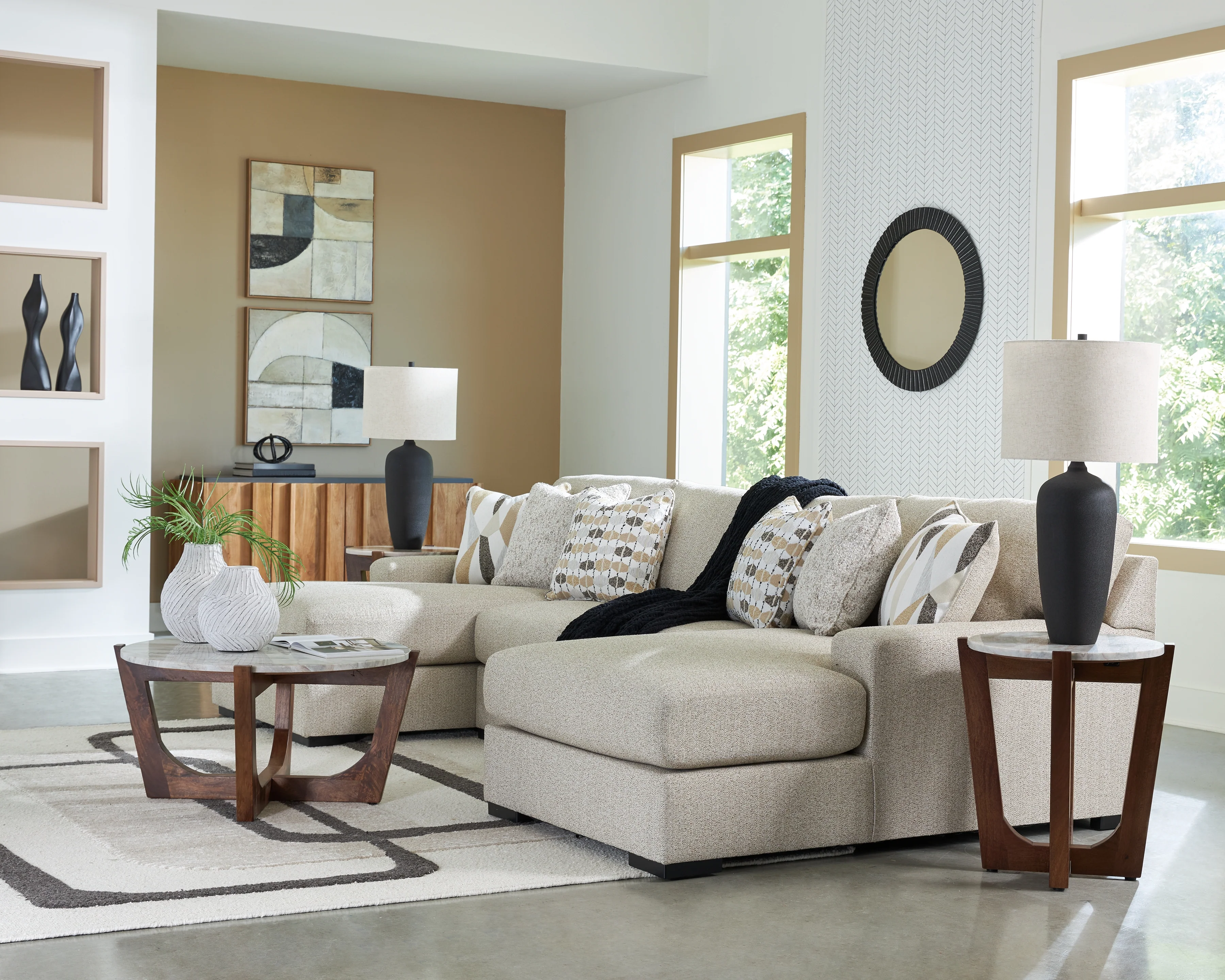 Laurelgrove Pebble 3-Piece Double Chaise Sectional - Image 3