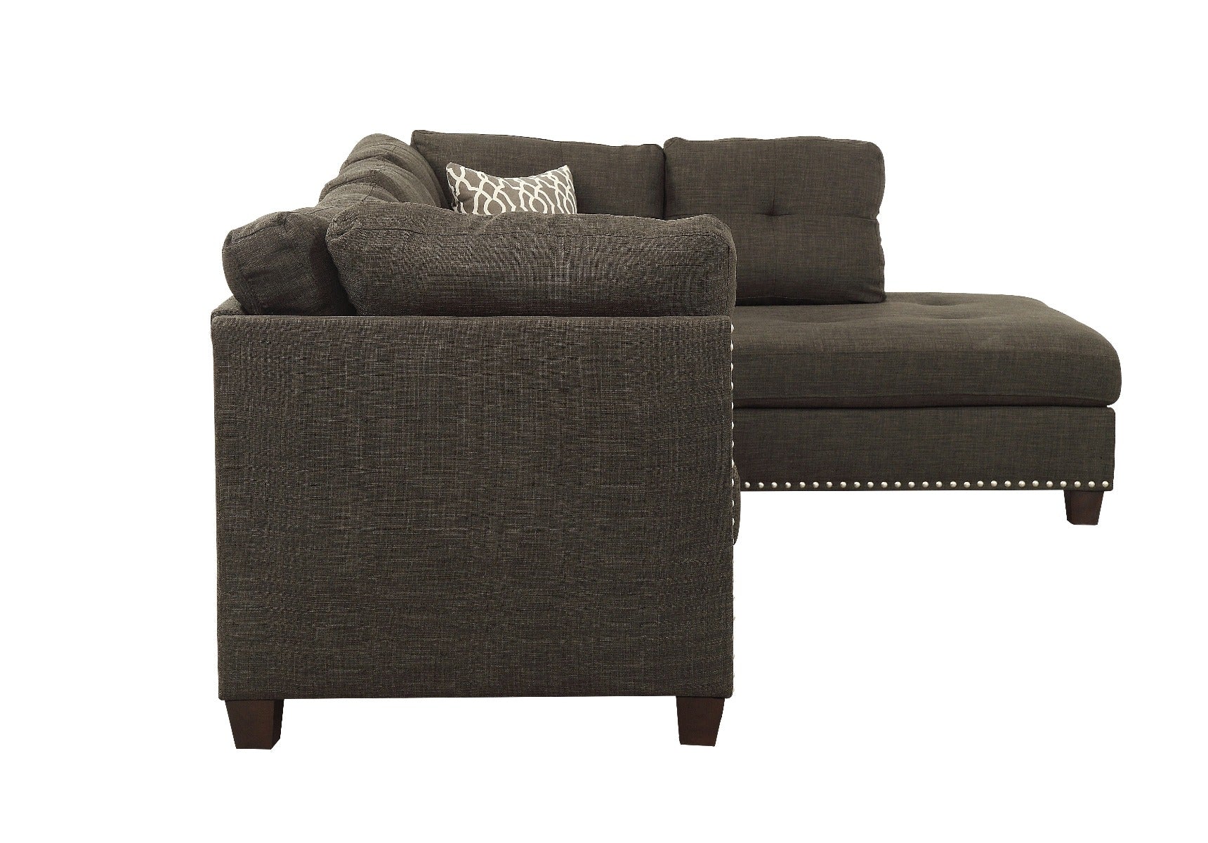 Laurissa Taupe Gray Sectional Sofa & Ottoman W/2 Pillows - Image 4