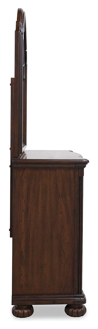 Lavinton Brown Queen Poster Bedroom Set with Dresser, Mirror, Chest and 2 Nightstands (Online Special Price) - Image 4