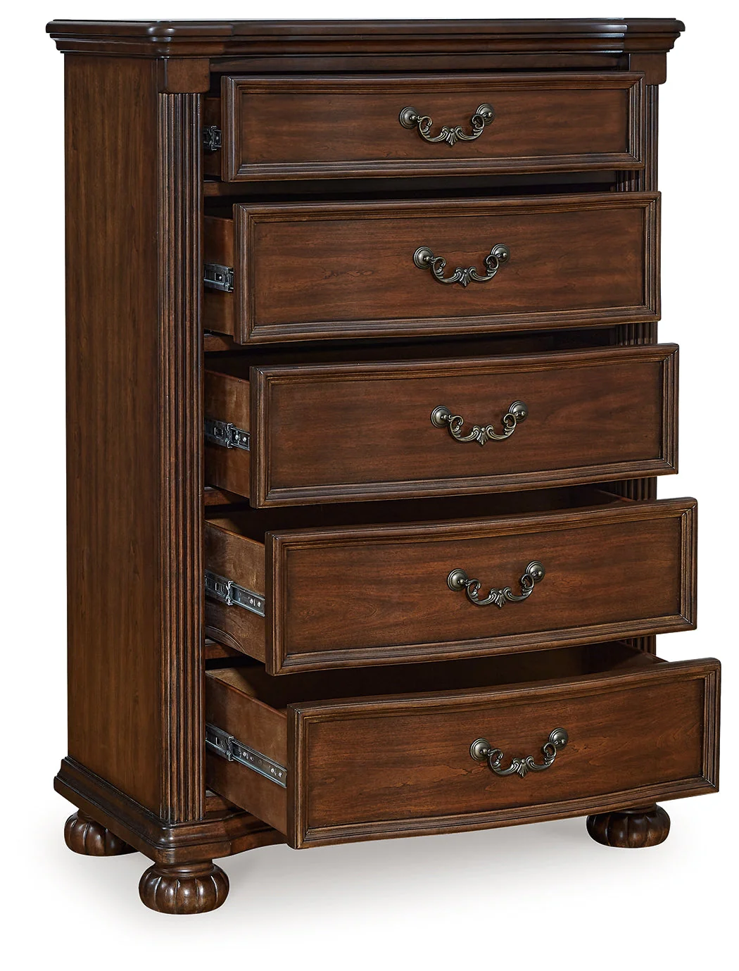 Lavinton Brown Queen Poster Bedroom Set with Dresser, Mirror, Chest and 2 Nightstands (Online Special Price) - Image 7
