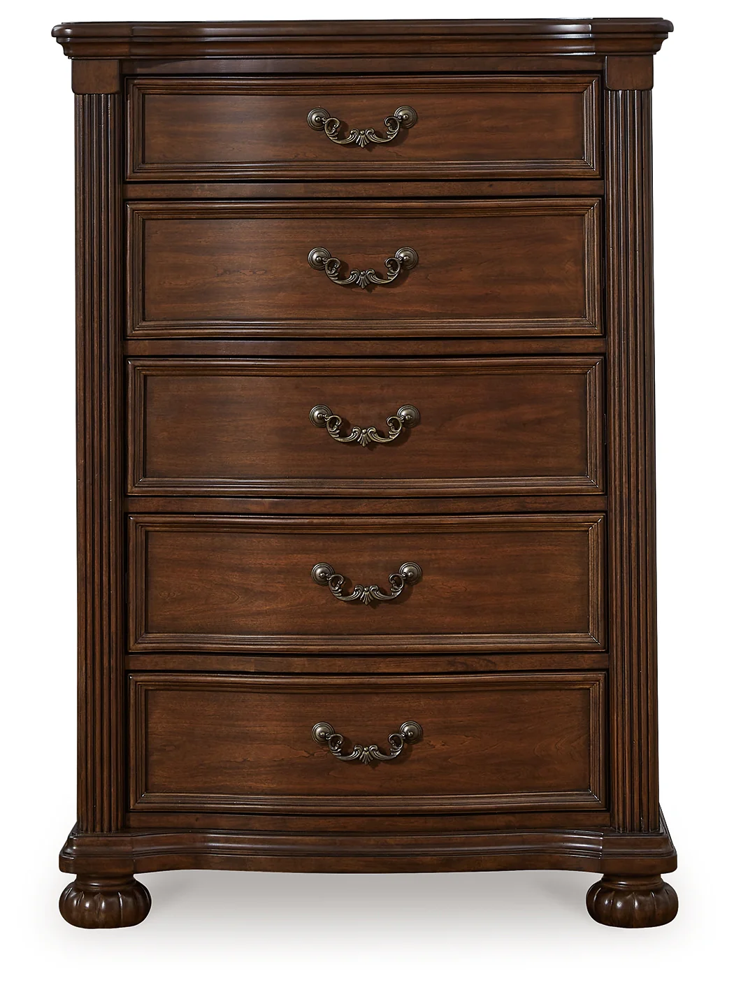 Lavinton Brown Queen Poster Bedroom Set with Dresser, Mirror, Chest and 2 Nightstands - Image 5